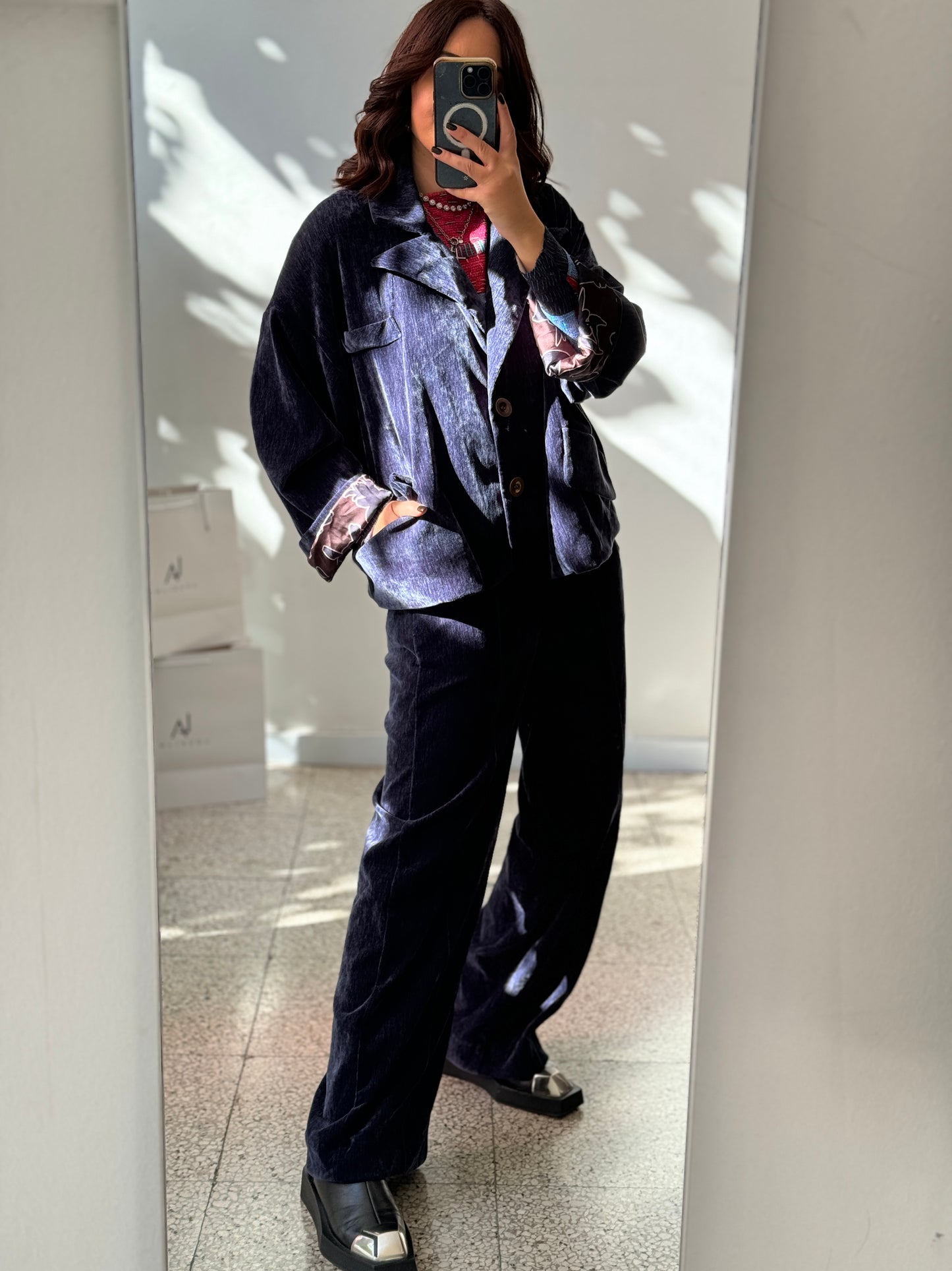 Velvet Set in Navy Blue