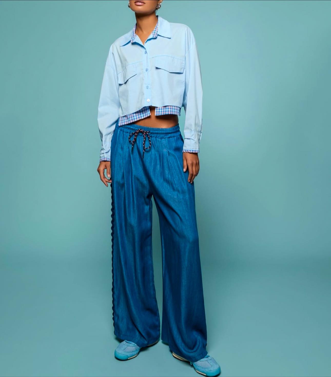 Wide Leg Trousers in Denim