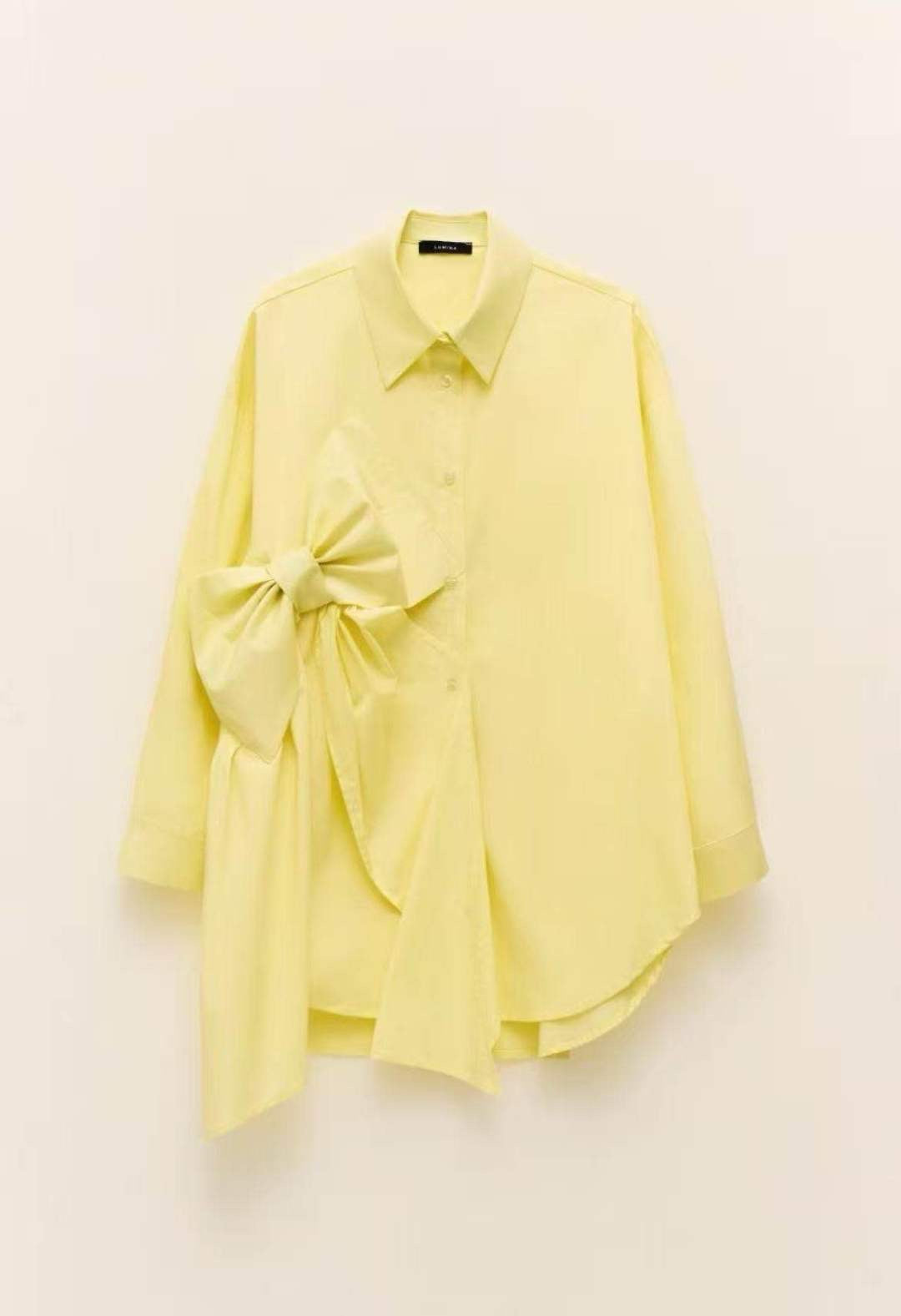 Bow Shirt in Yellow