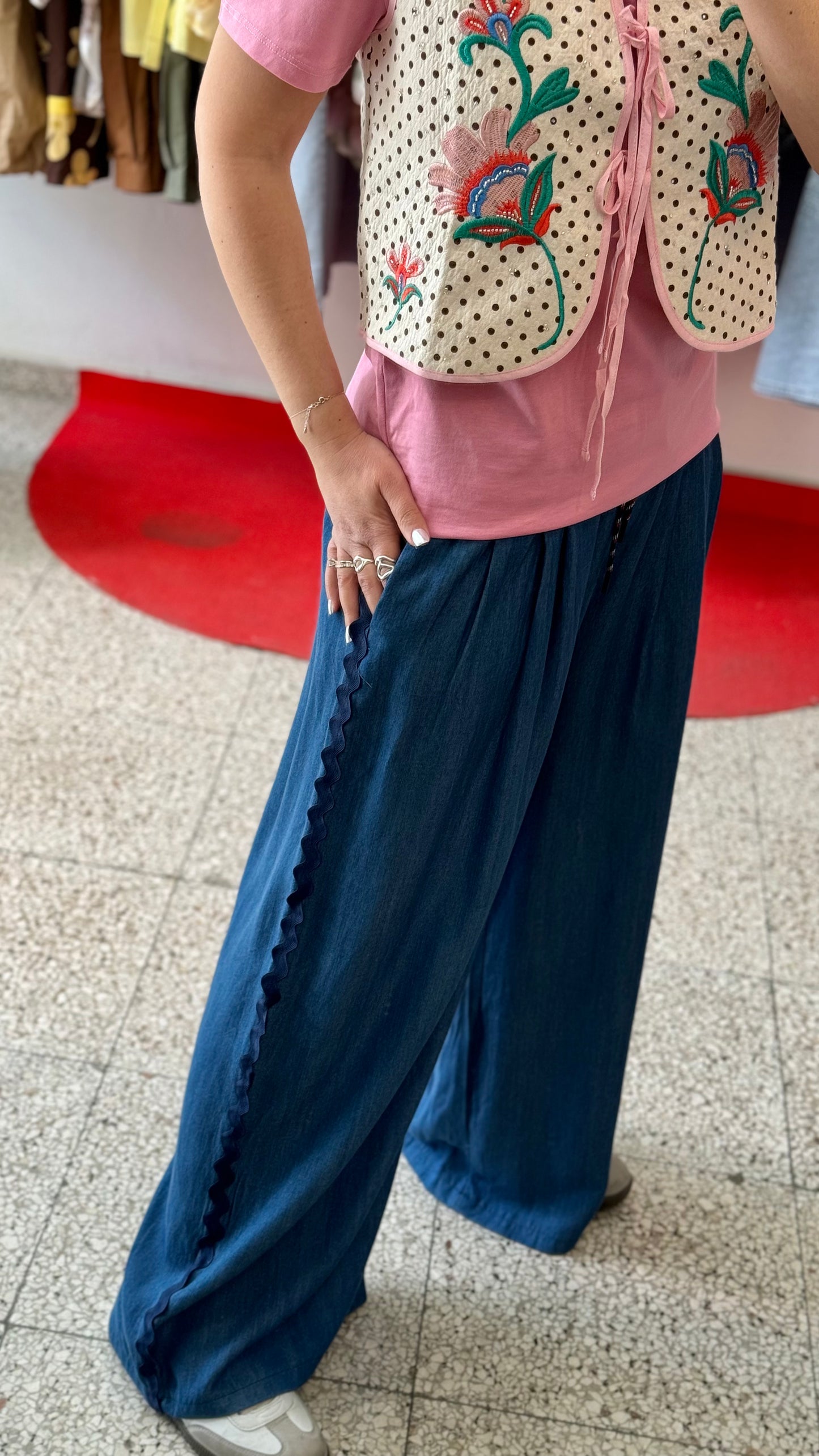 Wide Leg Trousers in Denim