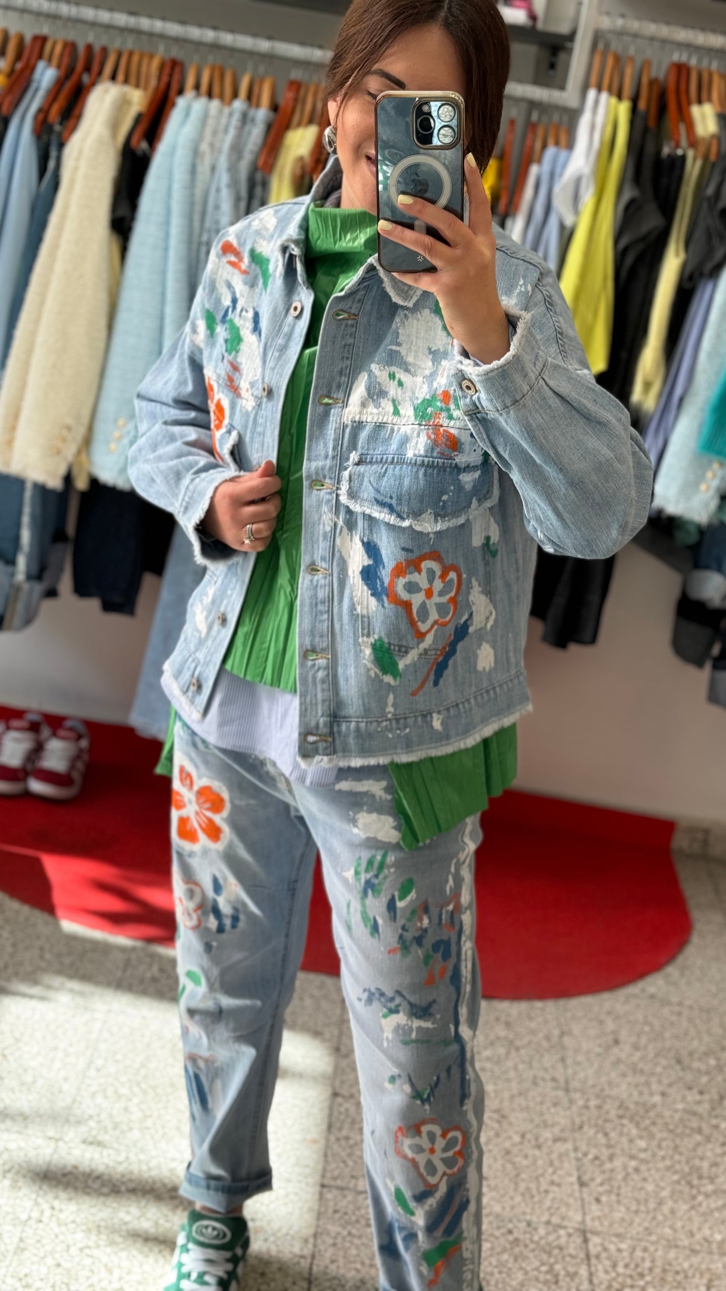 Jean jacket with prints