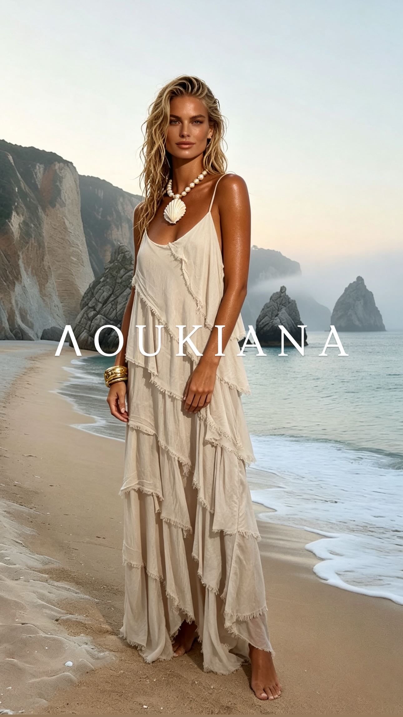 Layered Maxi Dress in White