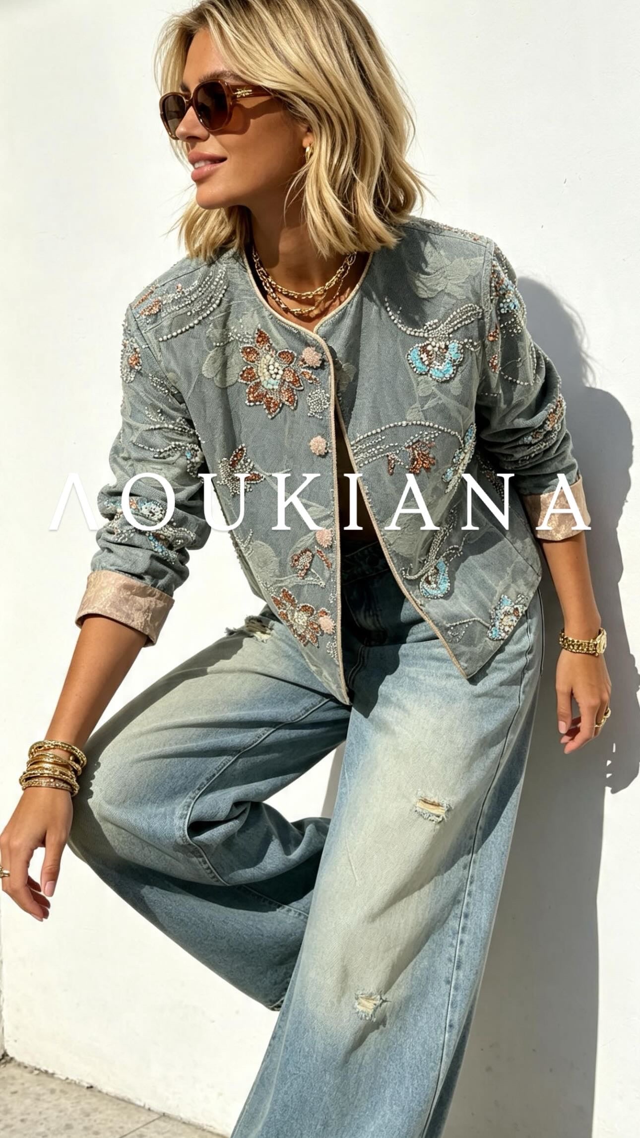 Embroidered denim jacket