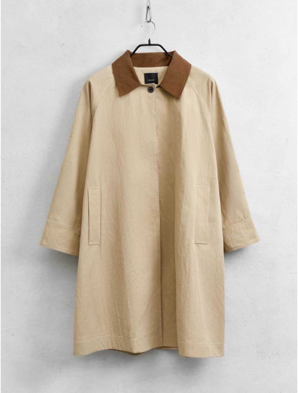 Long Coat with Contrast Collar