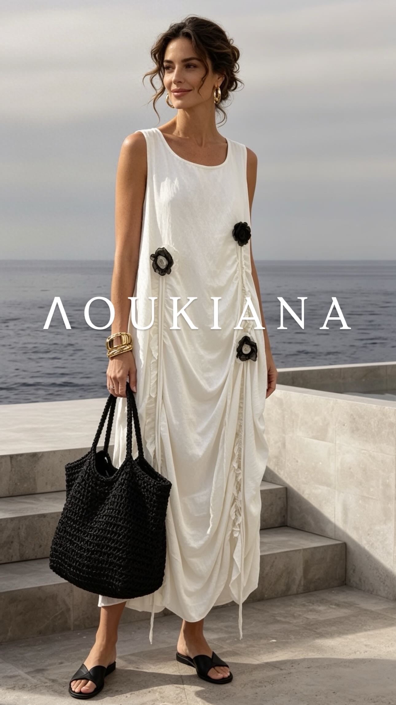 White Dress with Flower Details