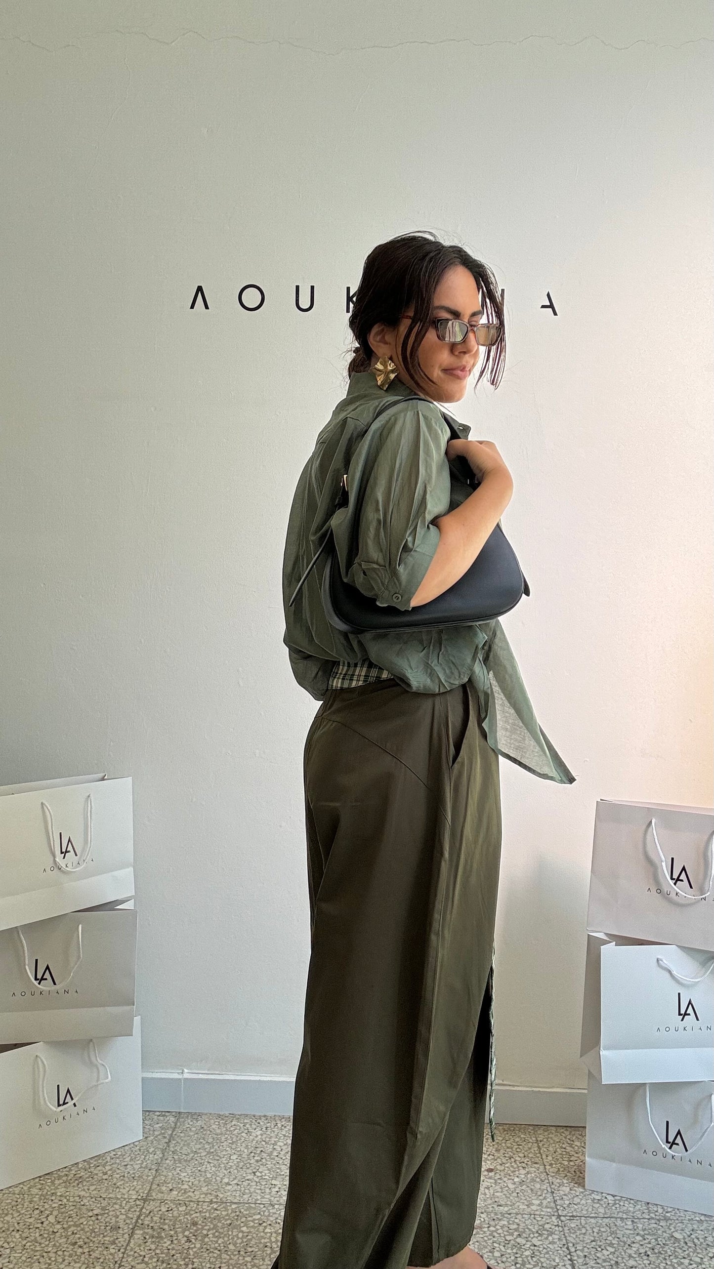 Relaxed Trousers in Khaki