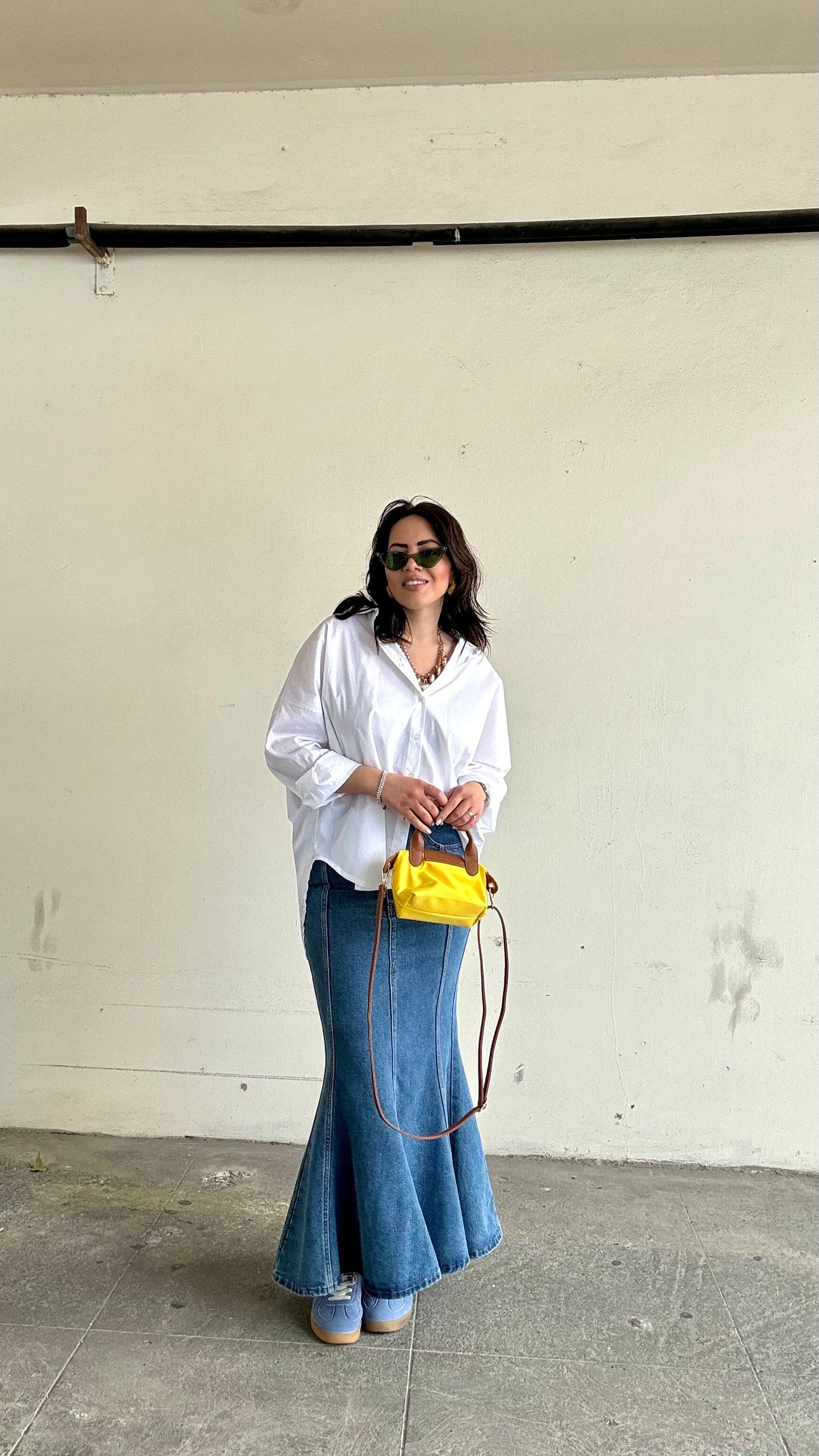 White Shirt with Yellow Bow