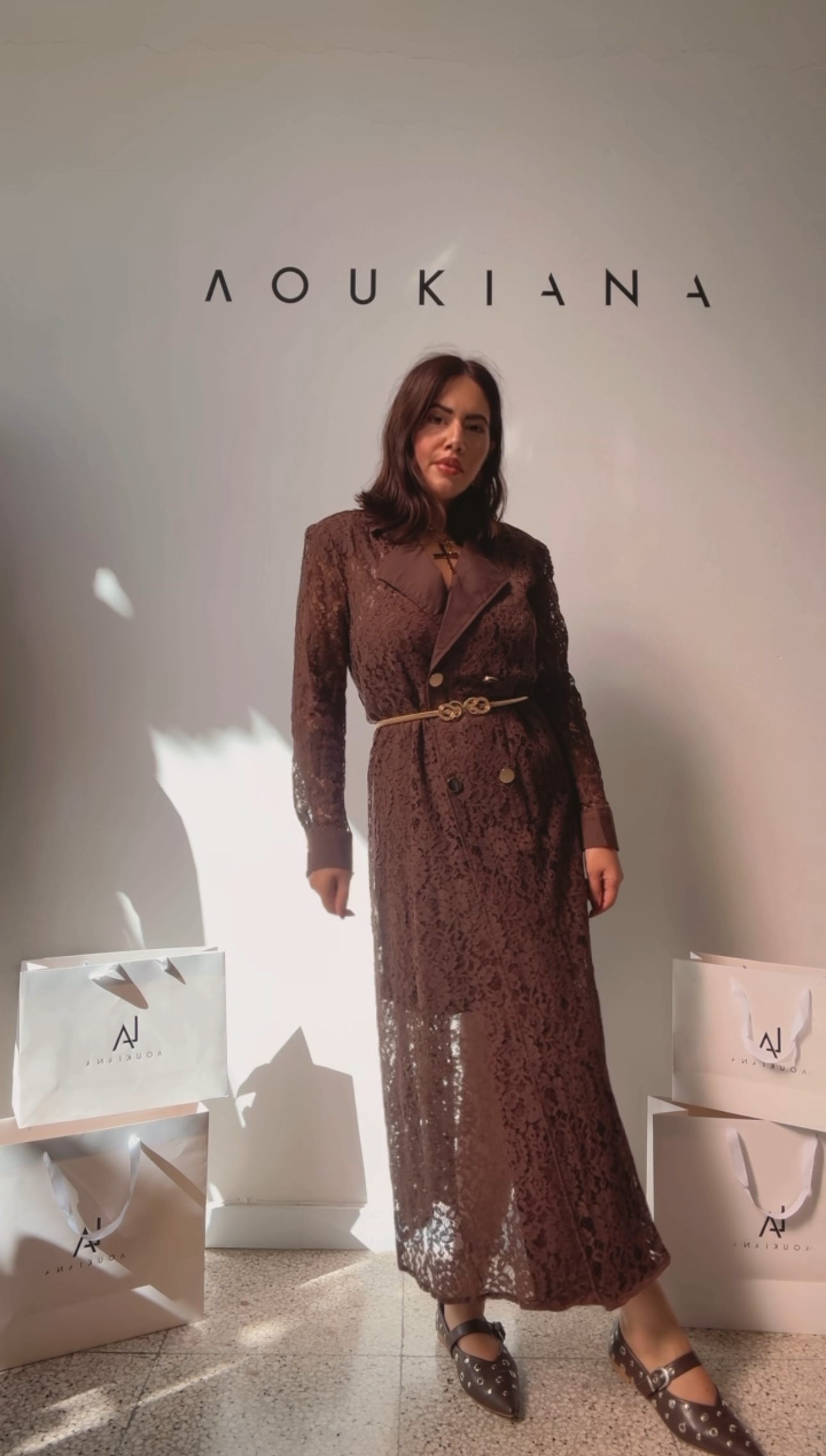Lace Dress in Brown