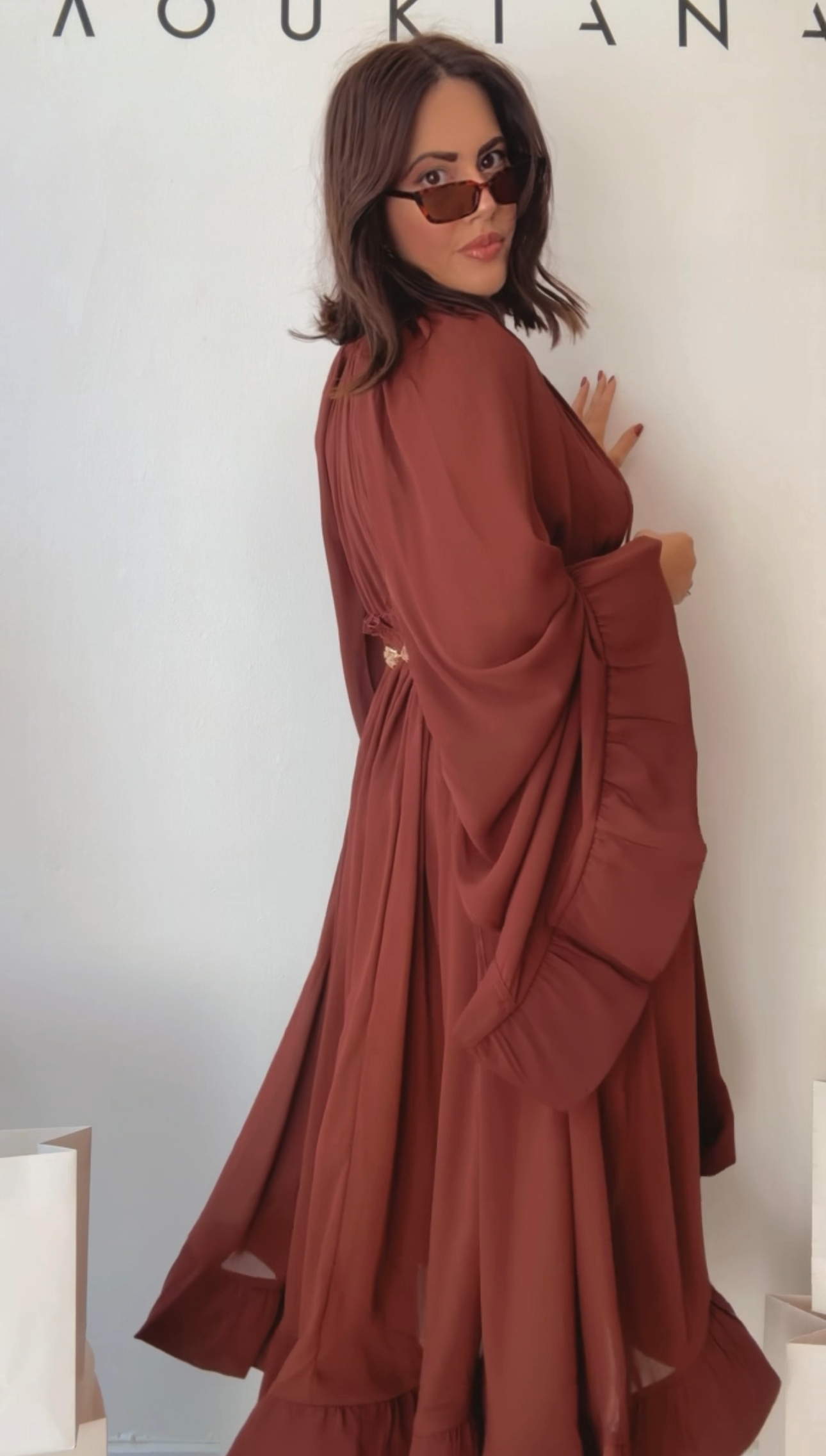 Midi Dress in Brown