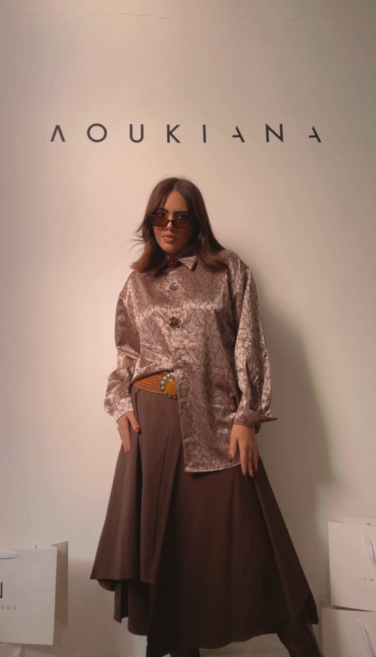 Unique Shirt with Flower Button Detail