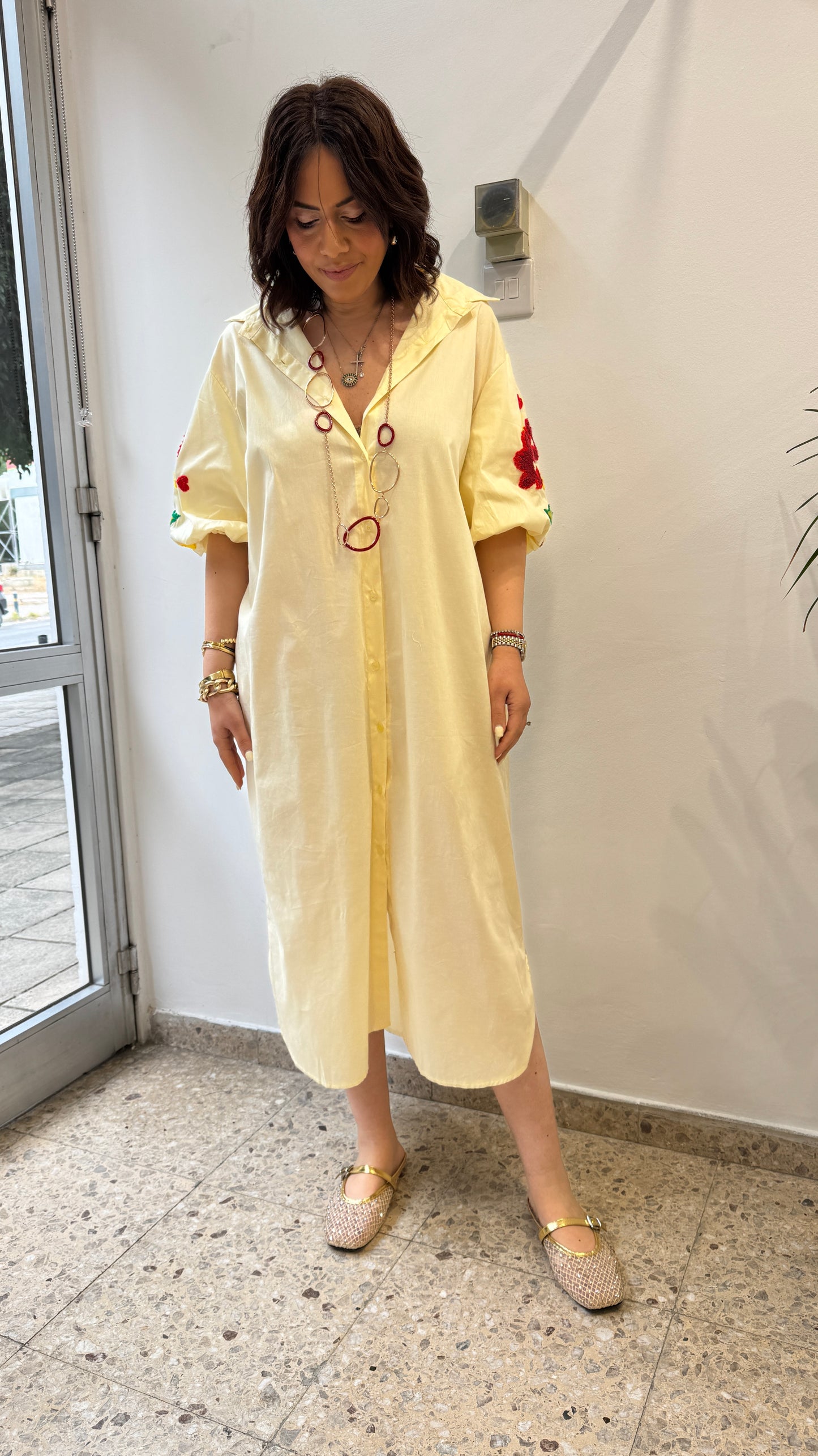 Shirt Dress in Yellow