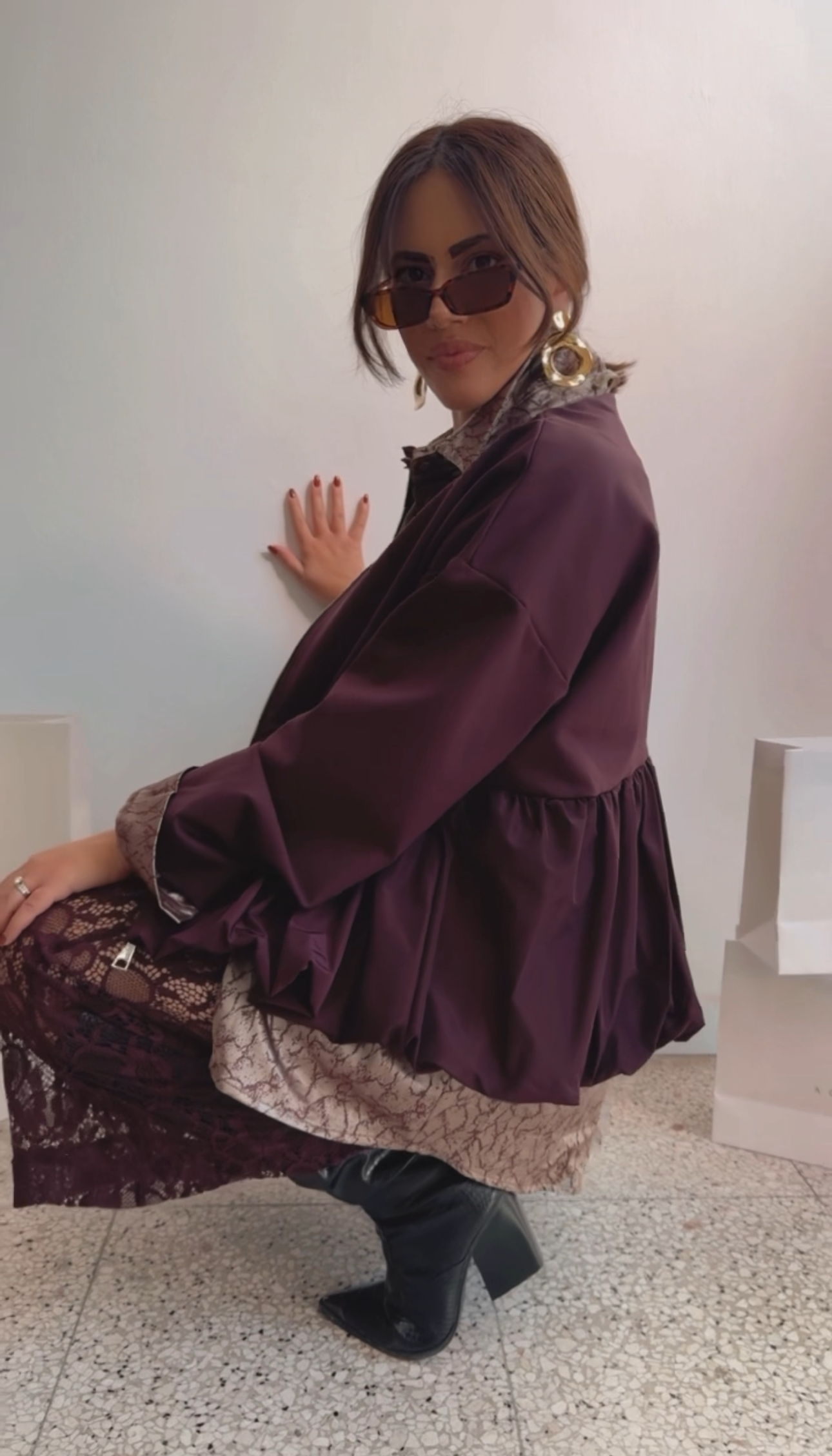 Bomber Jacket in Bordeaux
