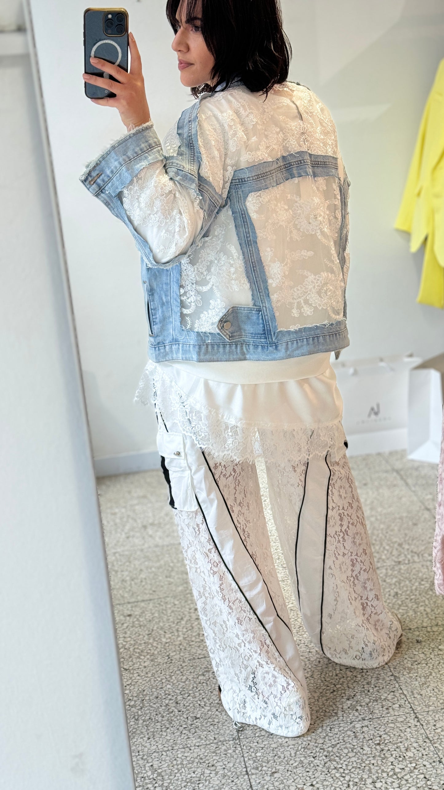 Lace Trousers in White