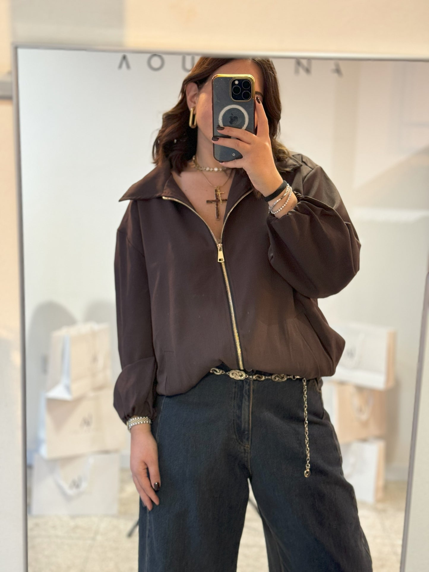 Bomber Jacket in Brown