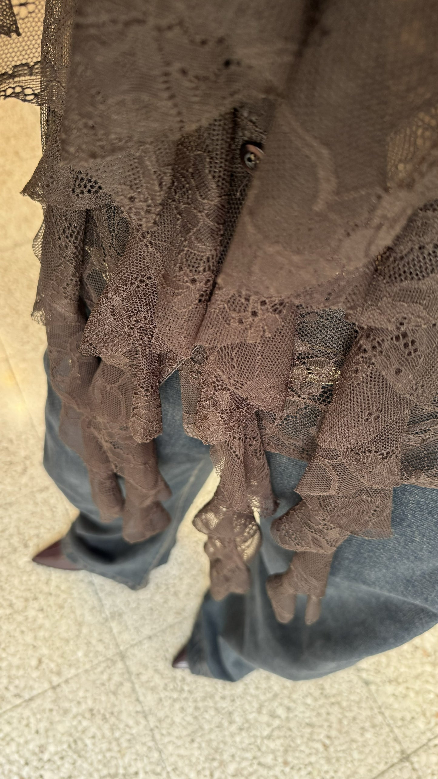 Lace Shirt in Brown