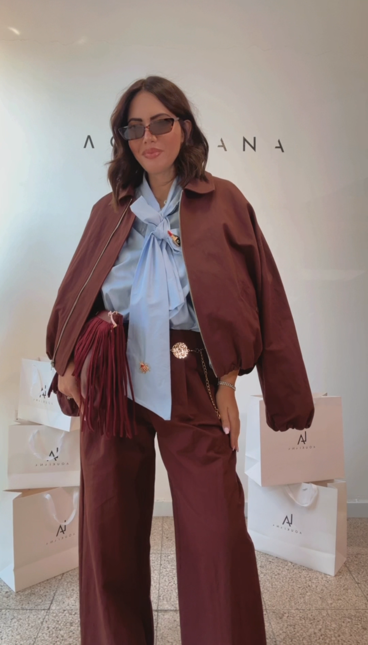 Tie-Front Shirt in Light Blue