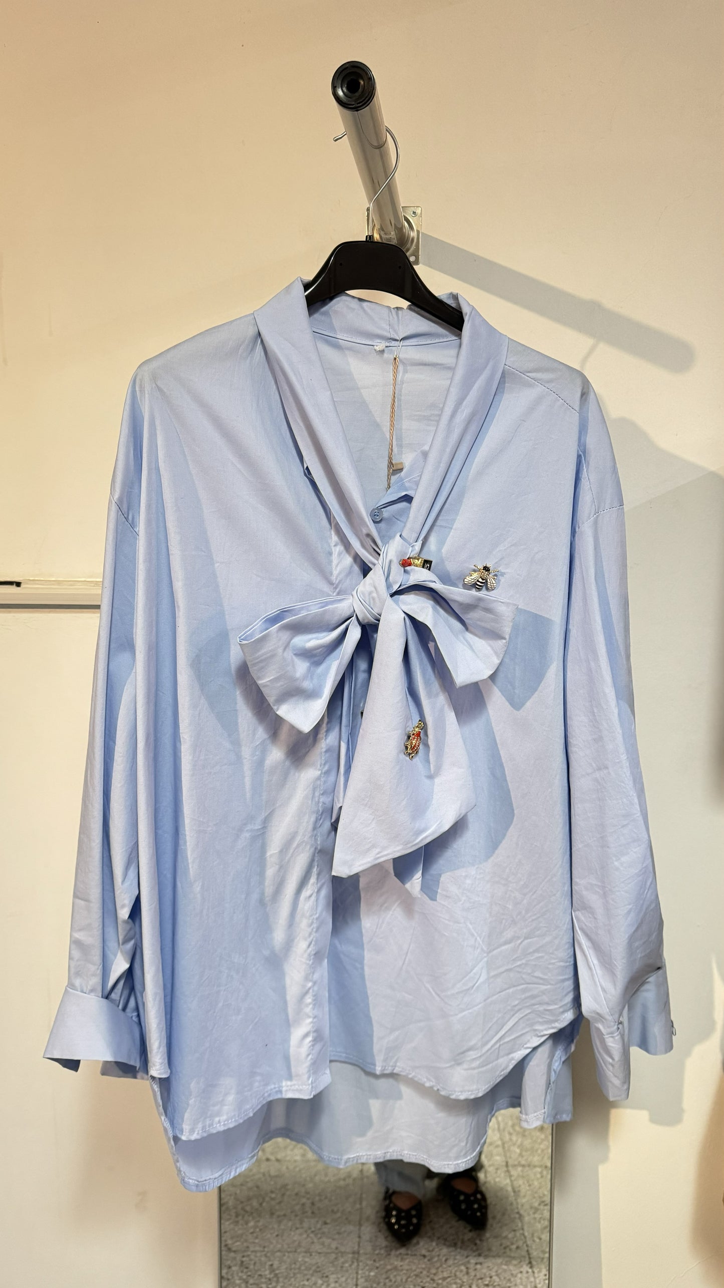 Tie-Front Shirt in Light Blue