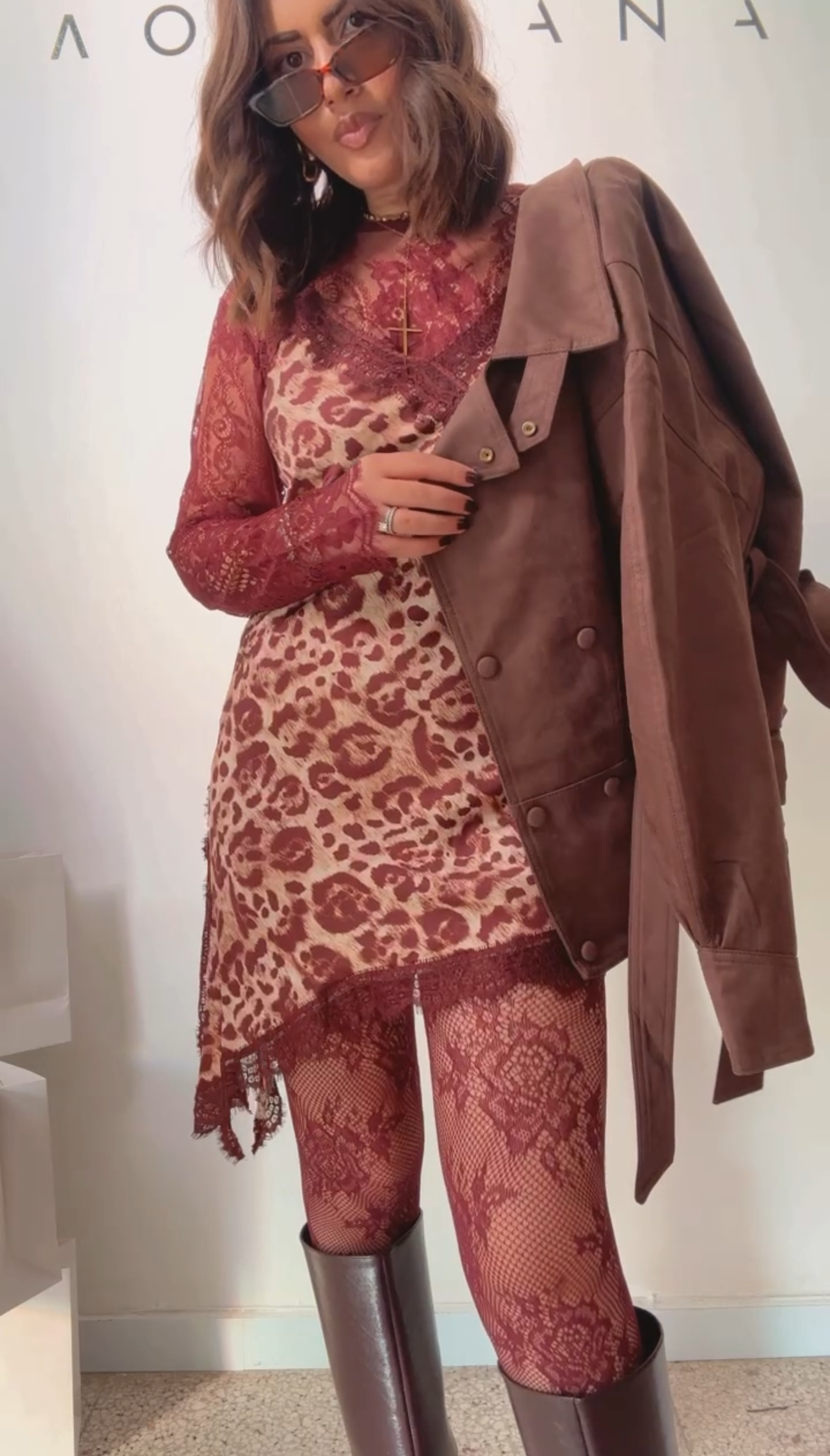 Lingerie in Bordeaux Leopard