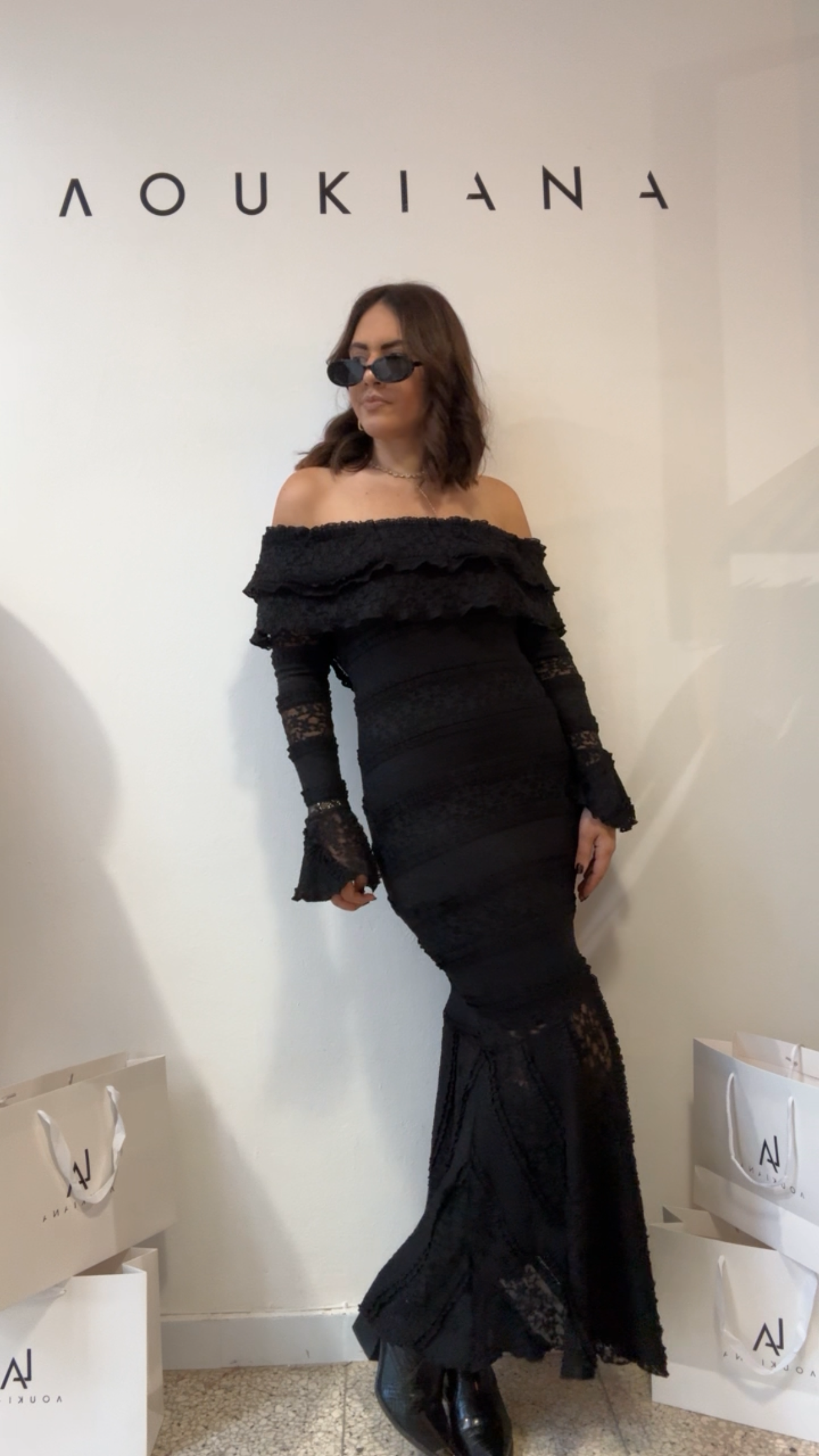 Off-Shoulder Dress in Black