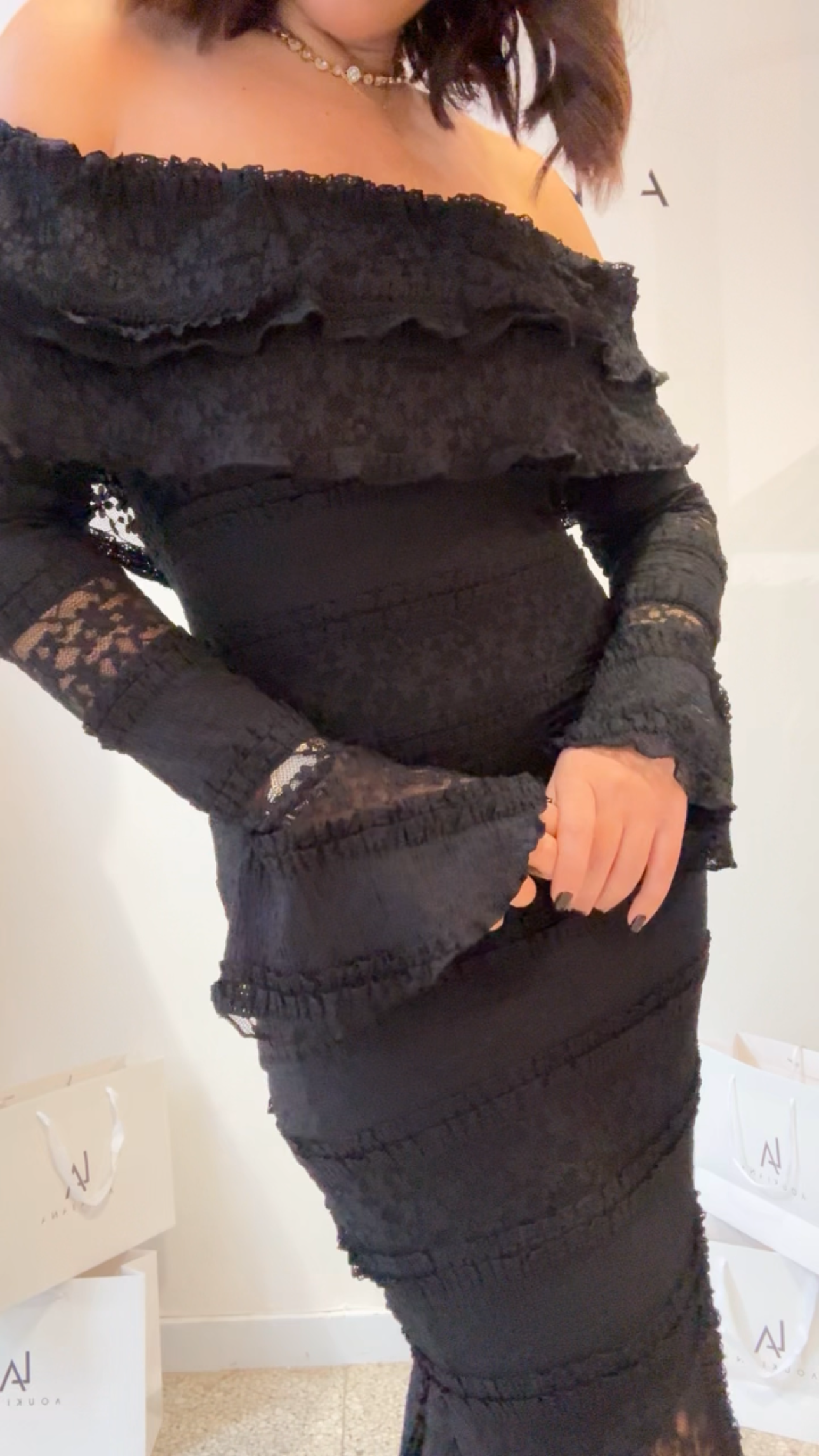 Off-Shoulder Dress in Black