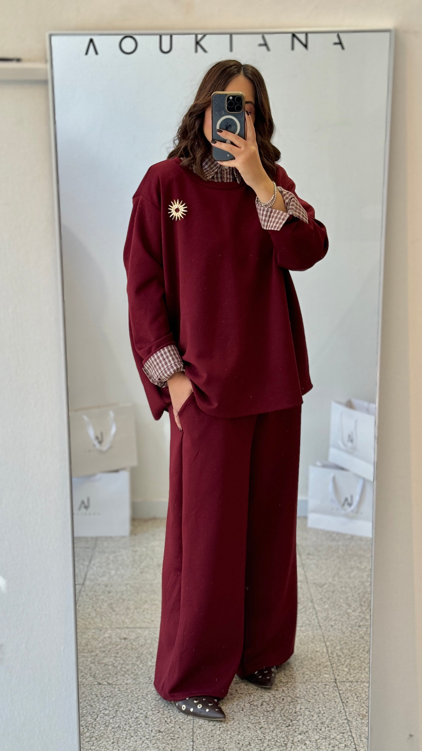 Tracksuit Set in Bordeaux