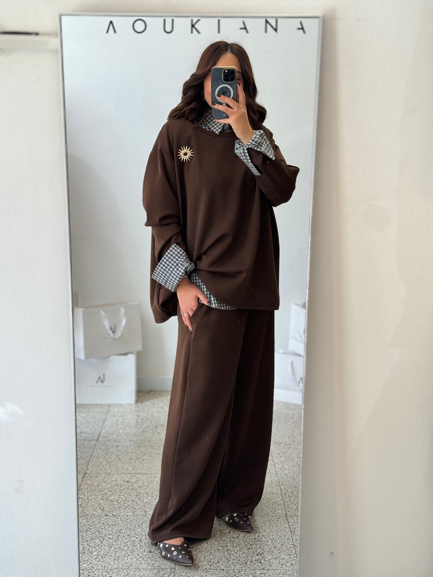 Tracksuit Set in Brown