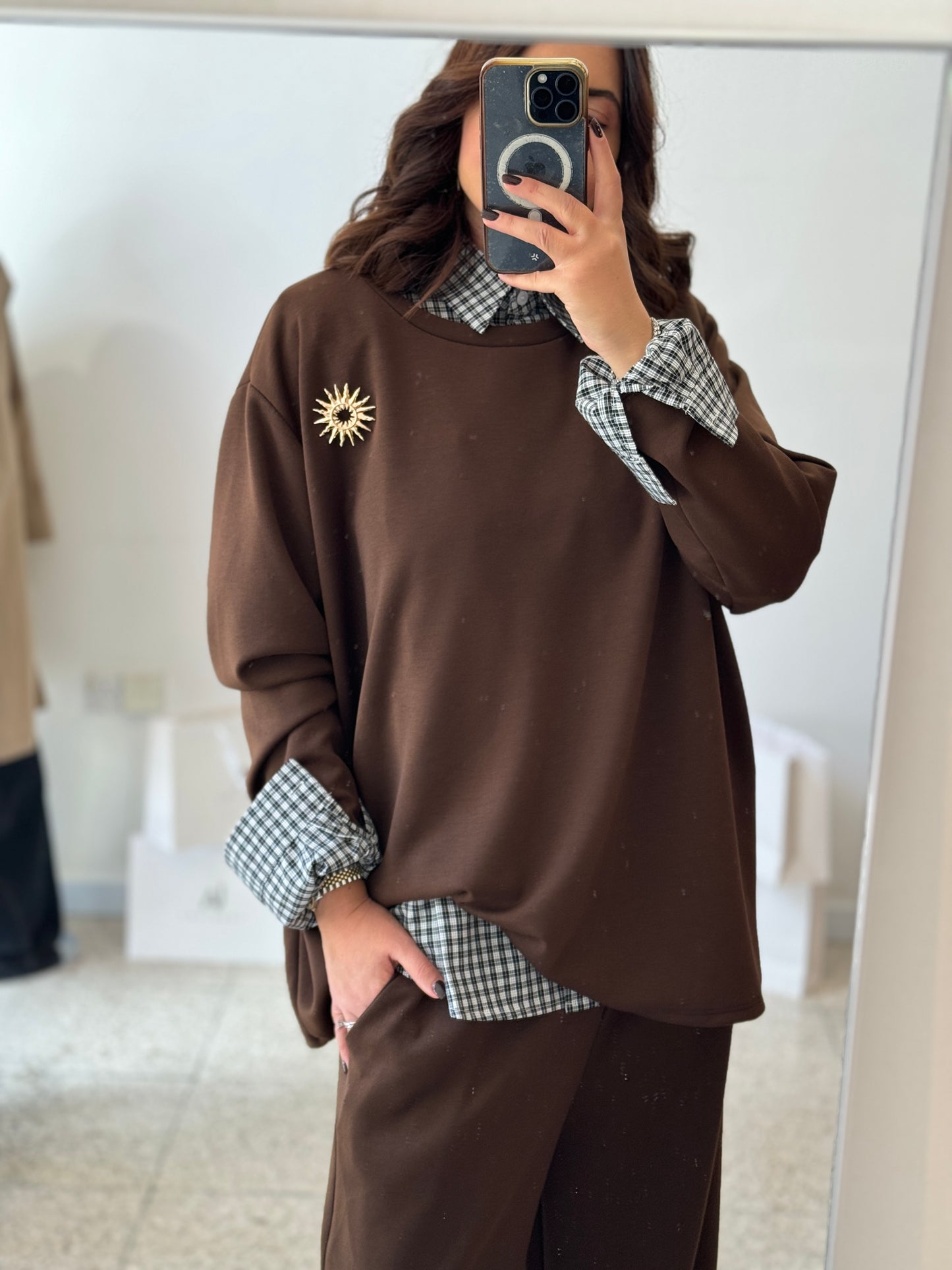 Tracksuit Set in Brown