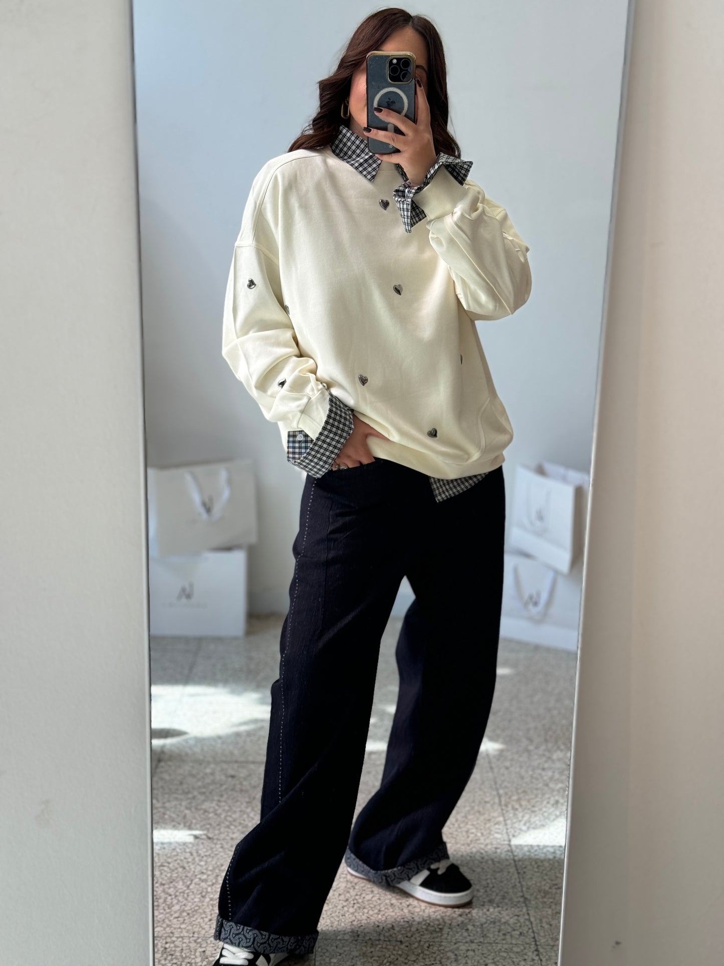 Sweatshirt with Heart Details