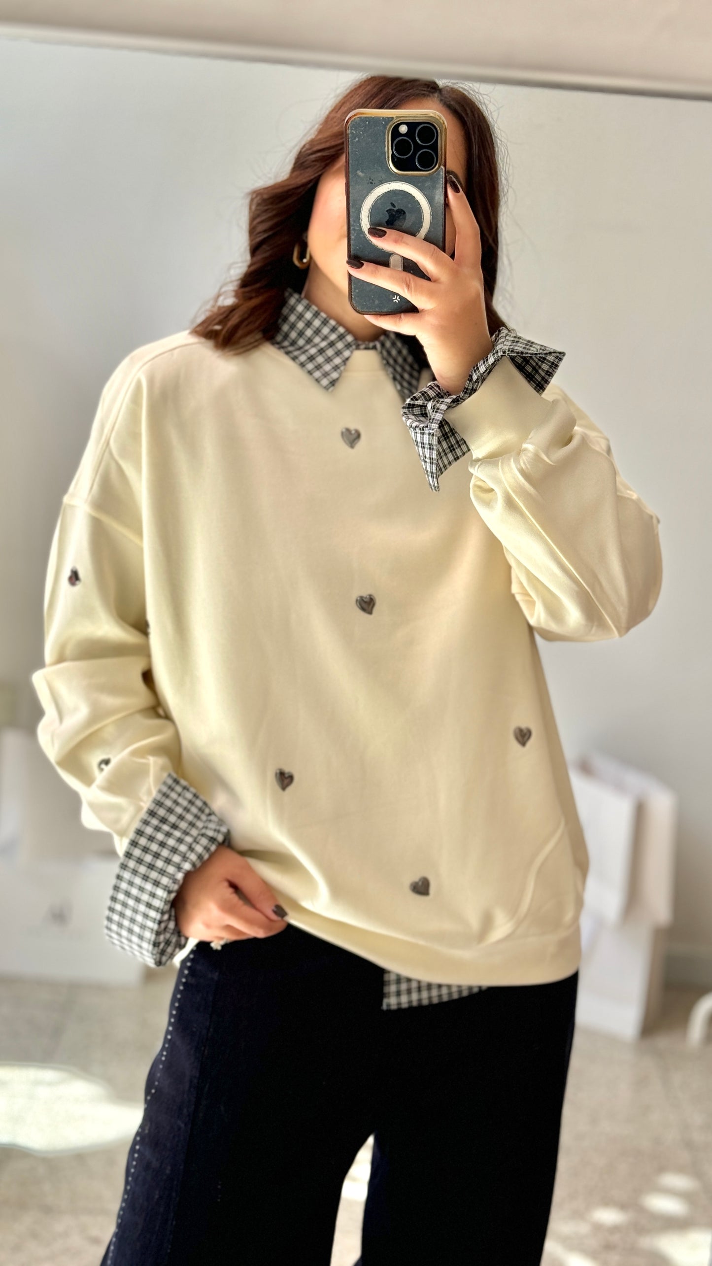 Sweatshirt with Heart Details