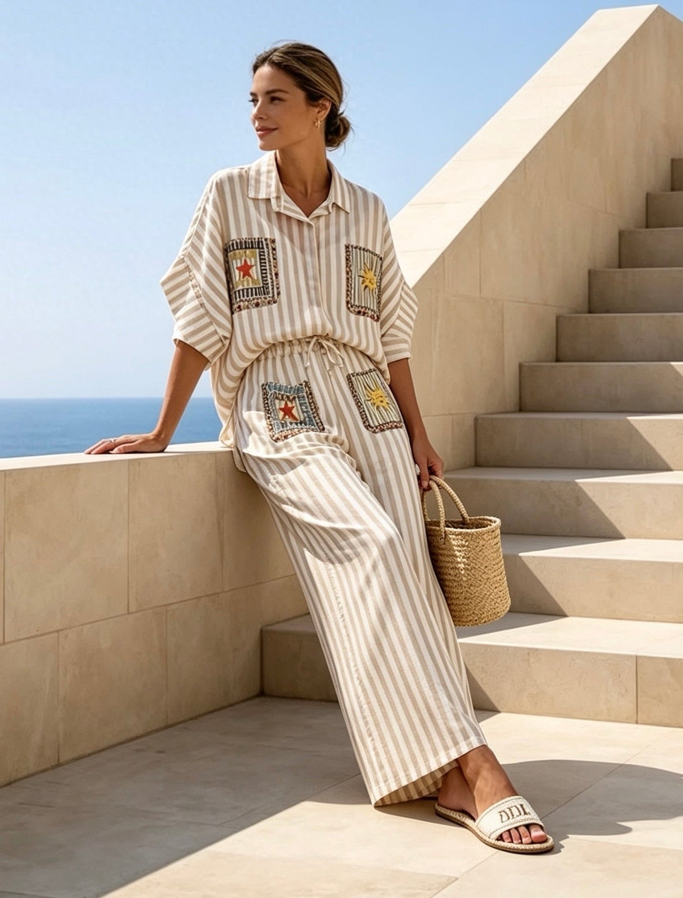 Striped Set in Beige