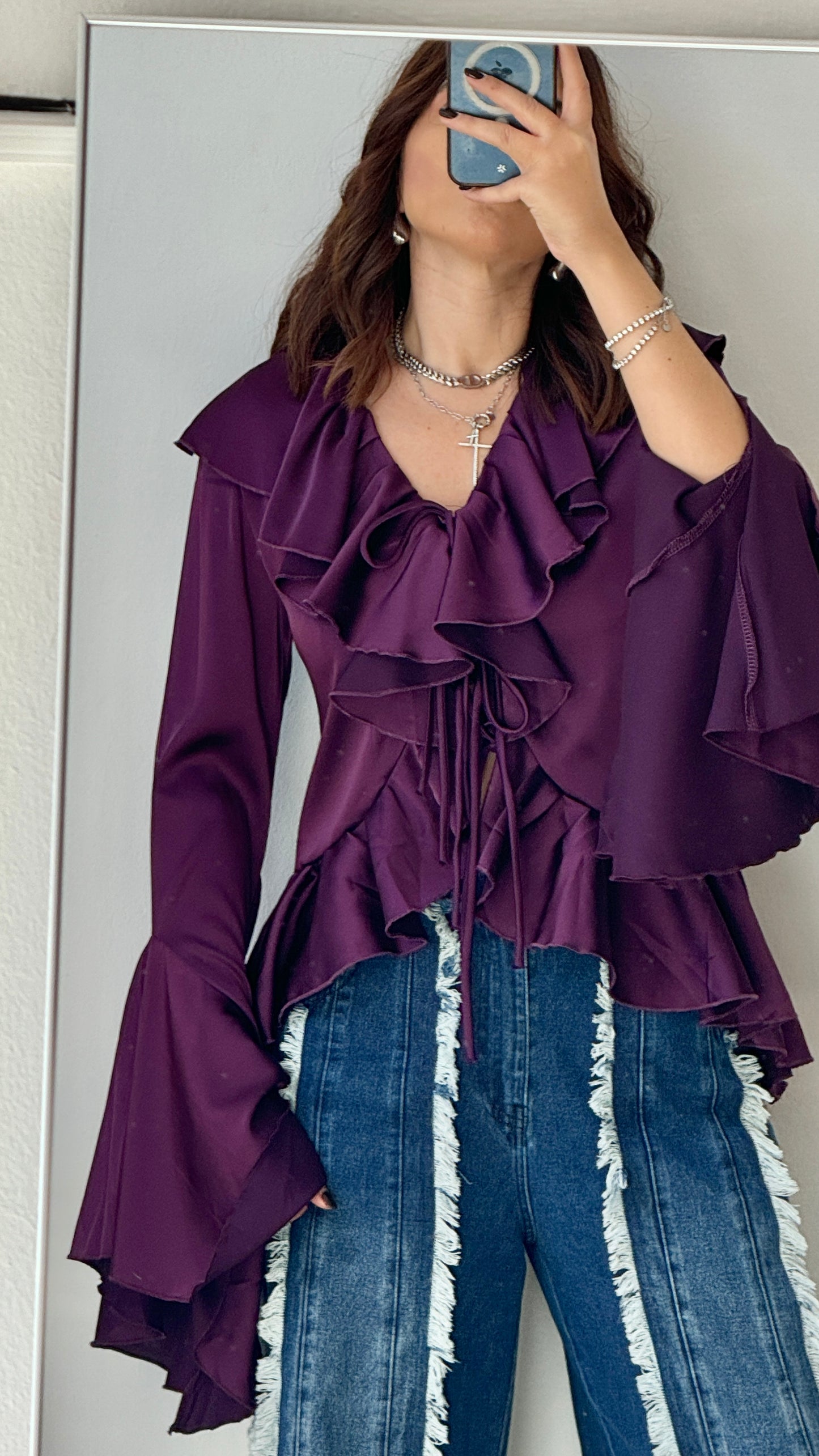 Top in Purple with Frill
