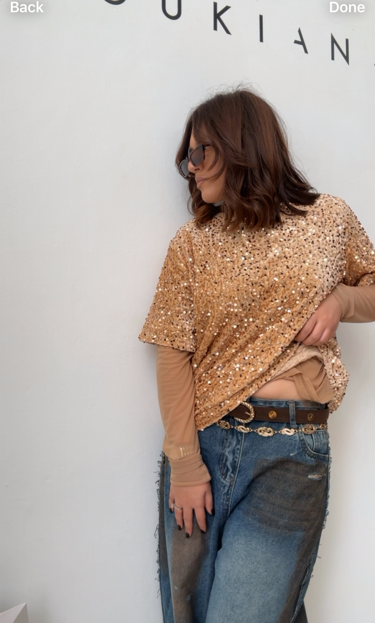 2-Layered Top in Gold Sequin