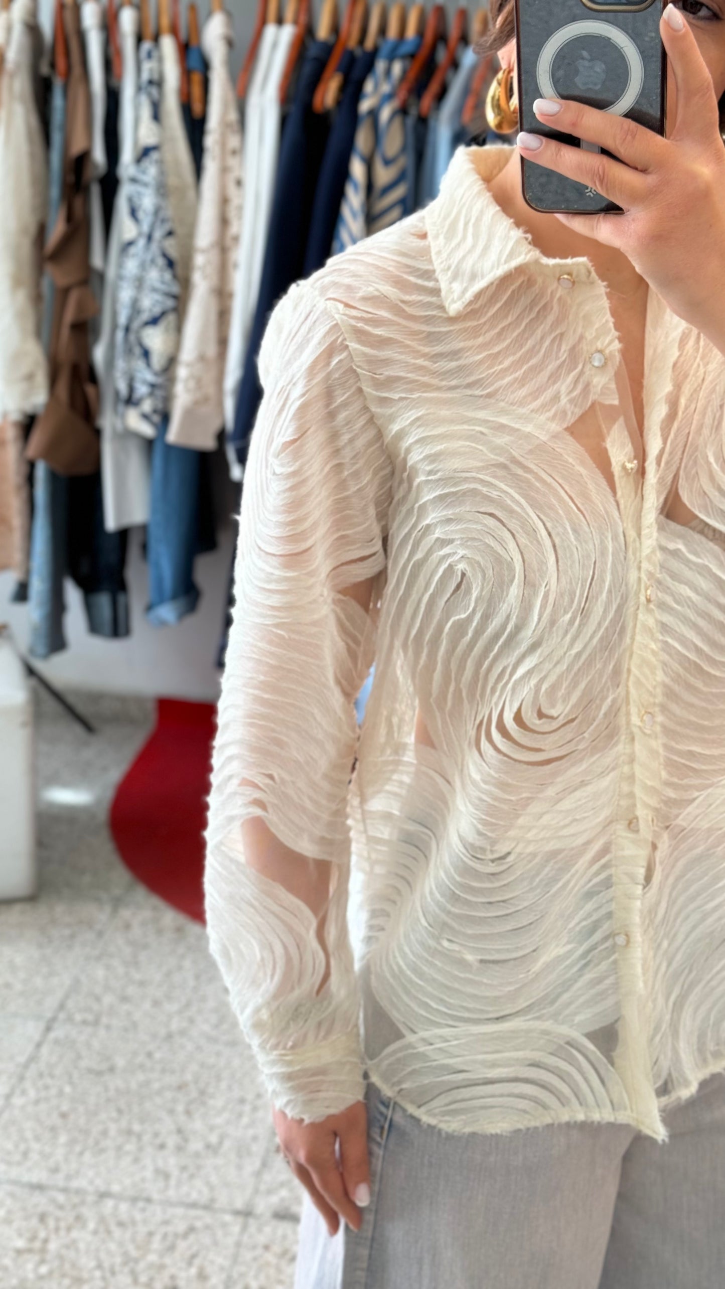 Sheer Shirt in Cream
