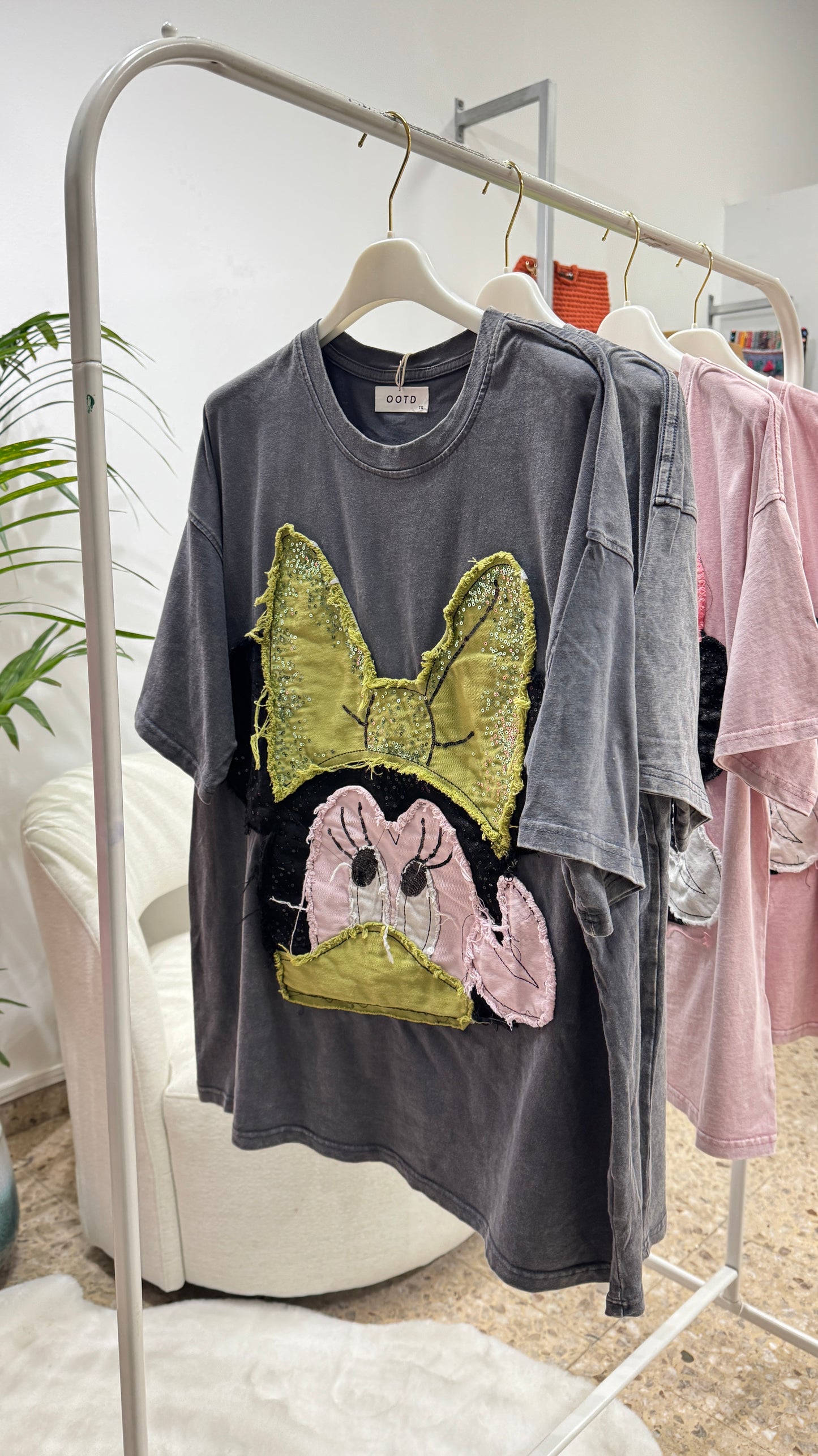 Embroidered Cartoon T-Shirt