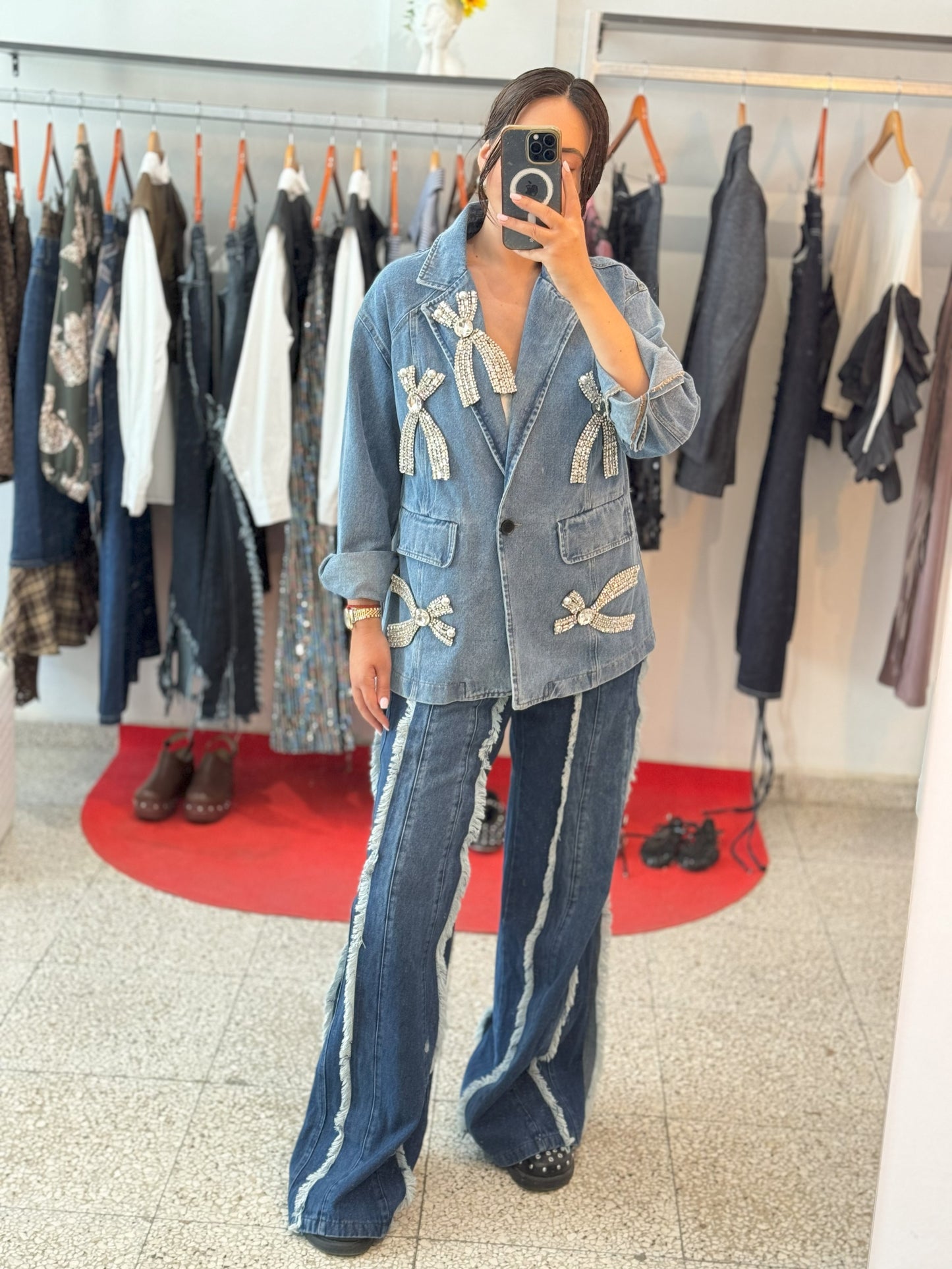 Jeans with Stripe Details