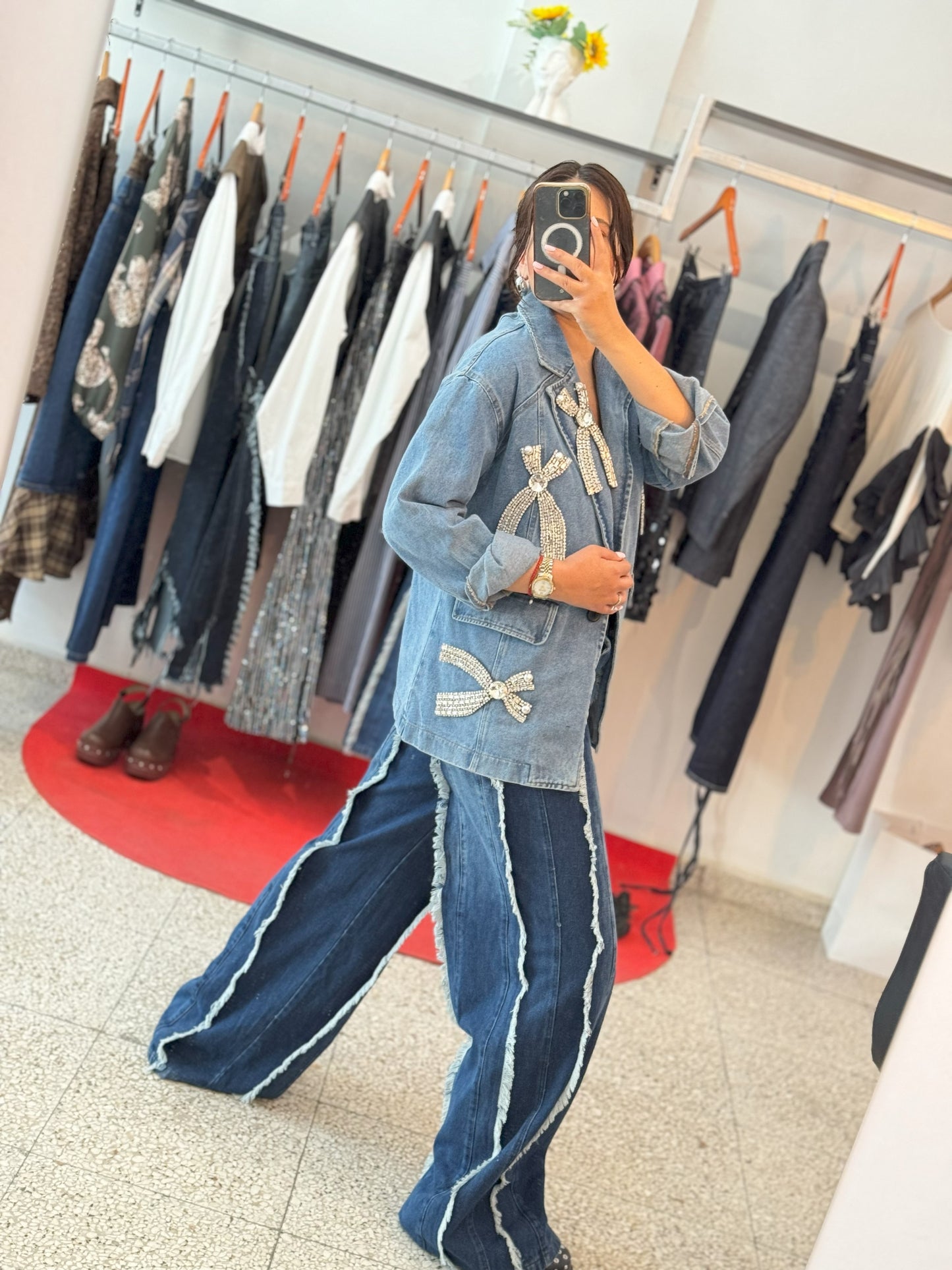 Jeans with Stripe Details