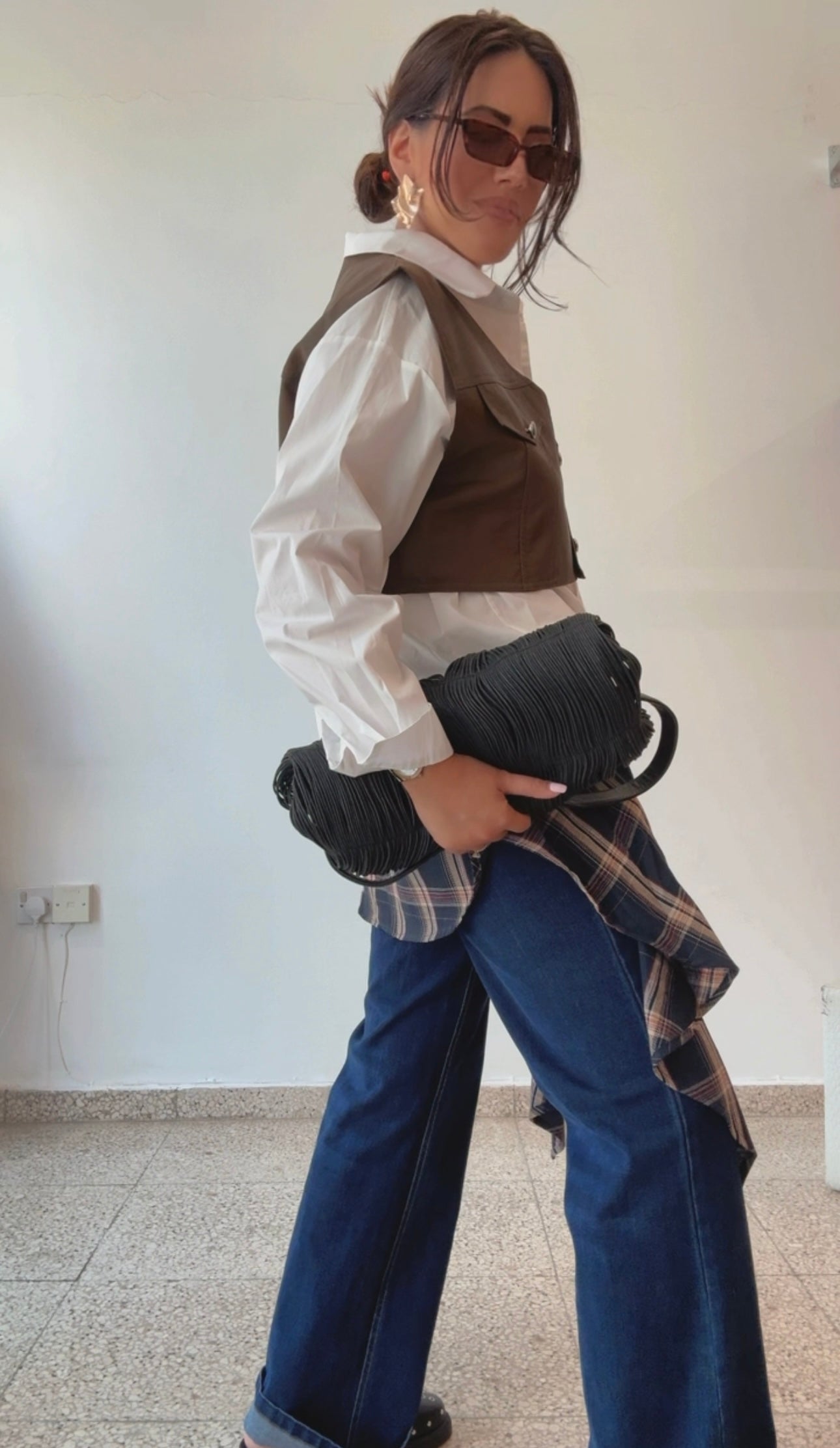 Blue Jeans with Attached Shirt Detail