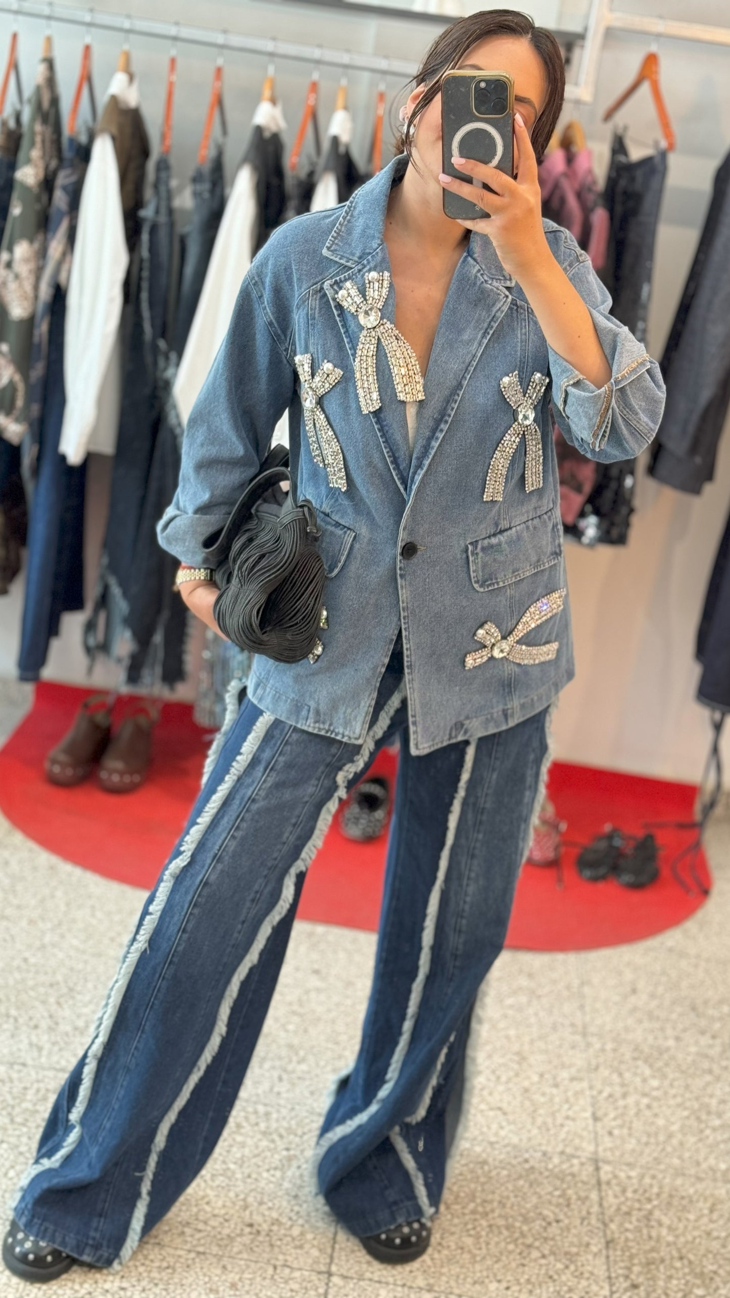 Jeans with Stripe Details