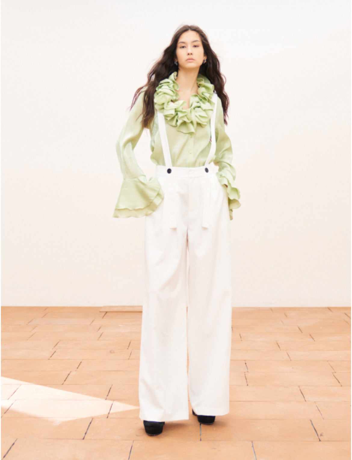 Suspender Jumpsuit in White