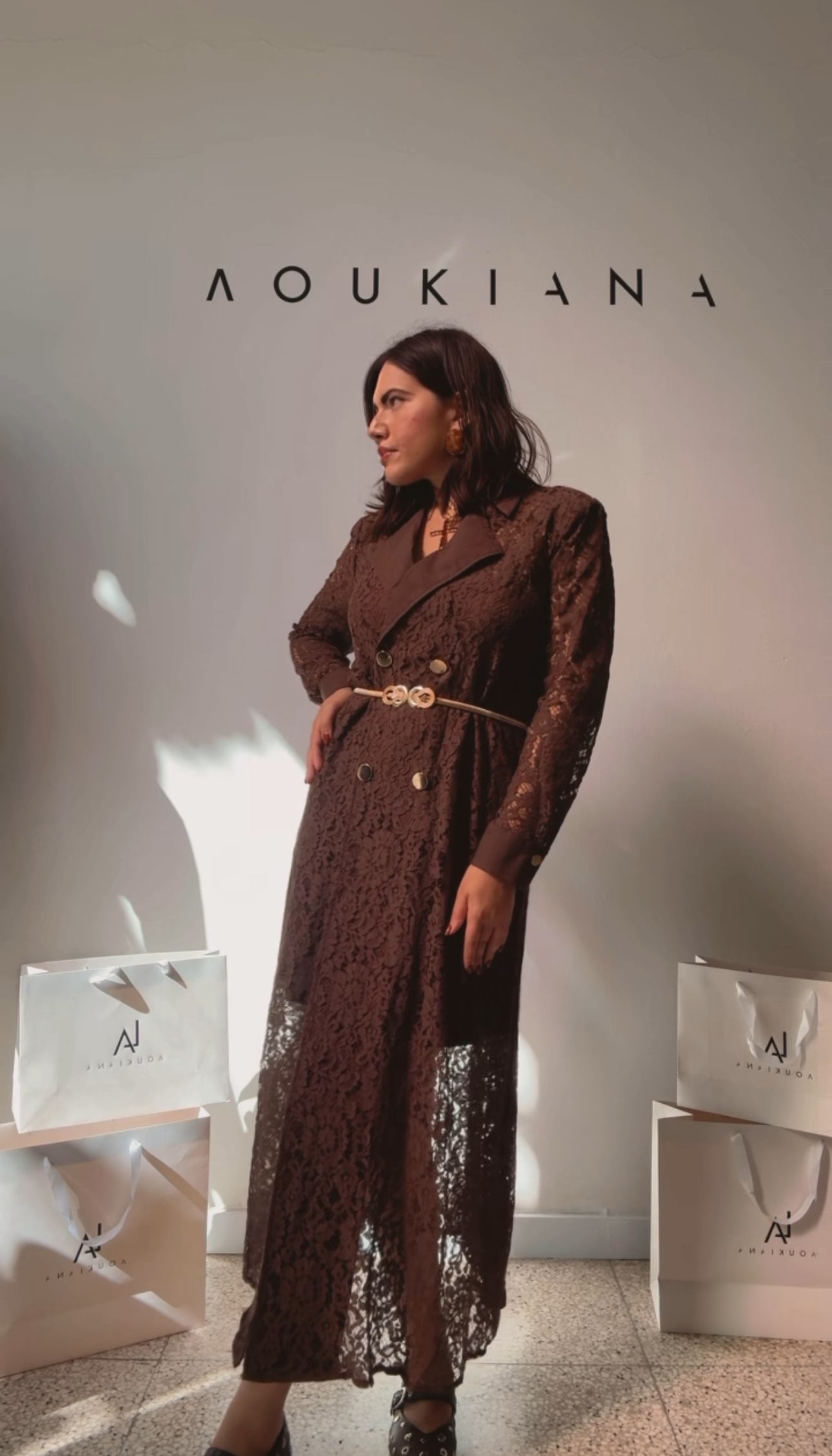 Lace Dress in Brown