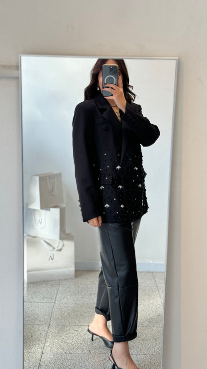 Embellished Blazer in Black