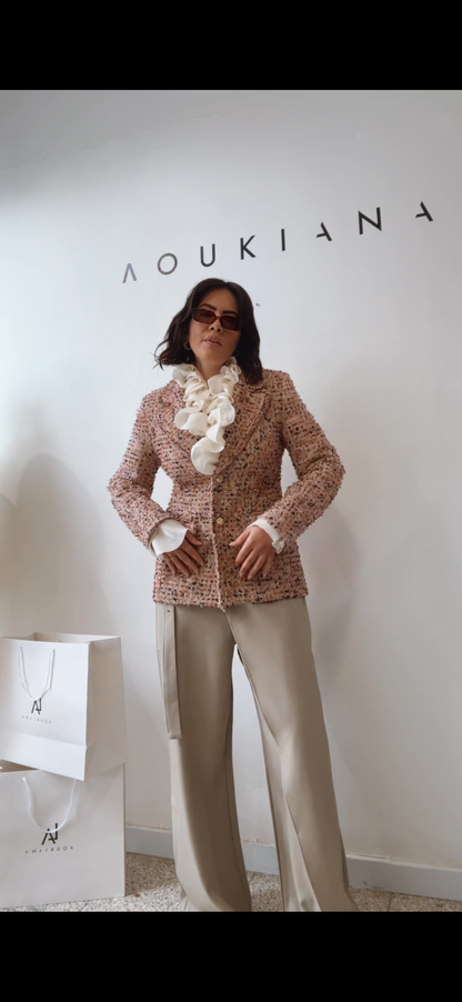 Coat in Pink & Brown Tones