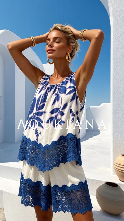 Lace set with blue details