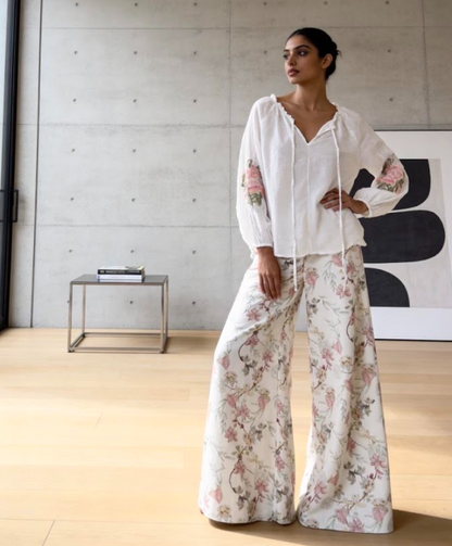 Wide Jeans in Flower Print