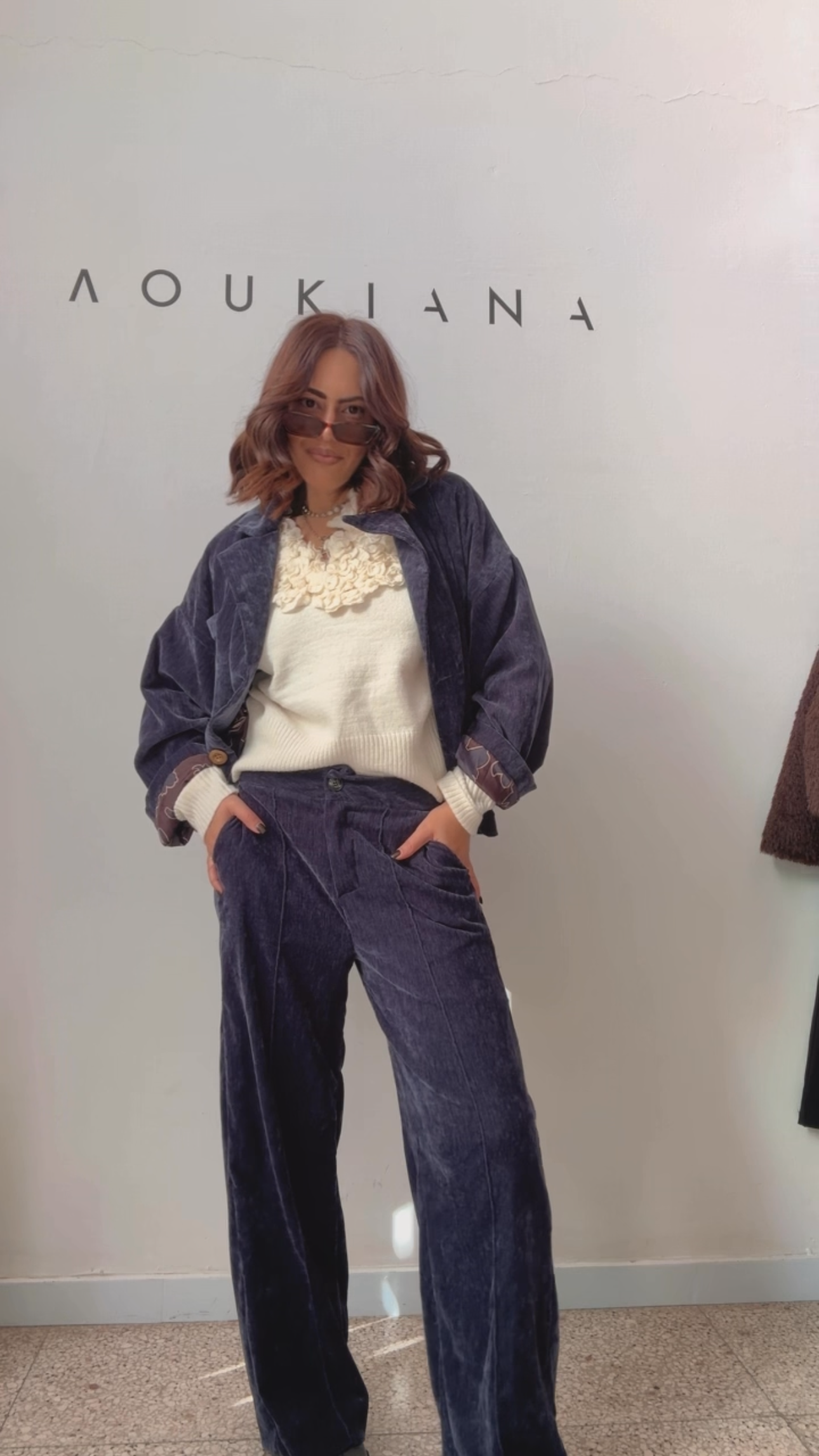 Velvet Set in Navy Blue