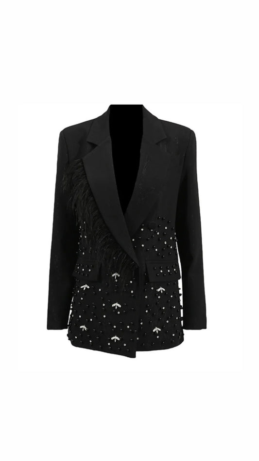 Embellished Blazer in Black