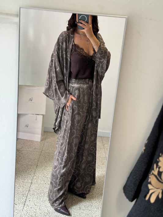 Relaxed Kimono Set in Gray