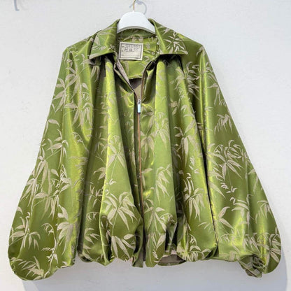 Bomber Jacket in Green Print