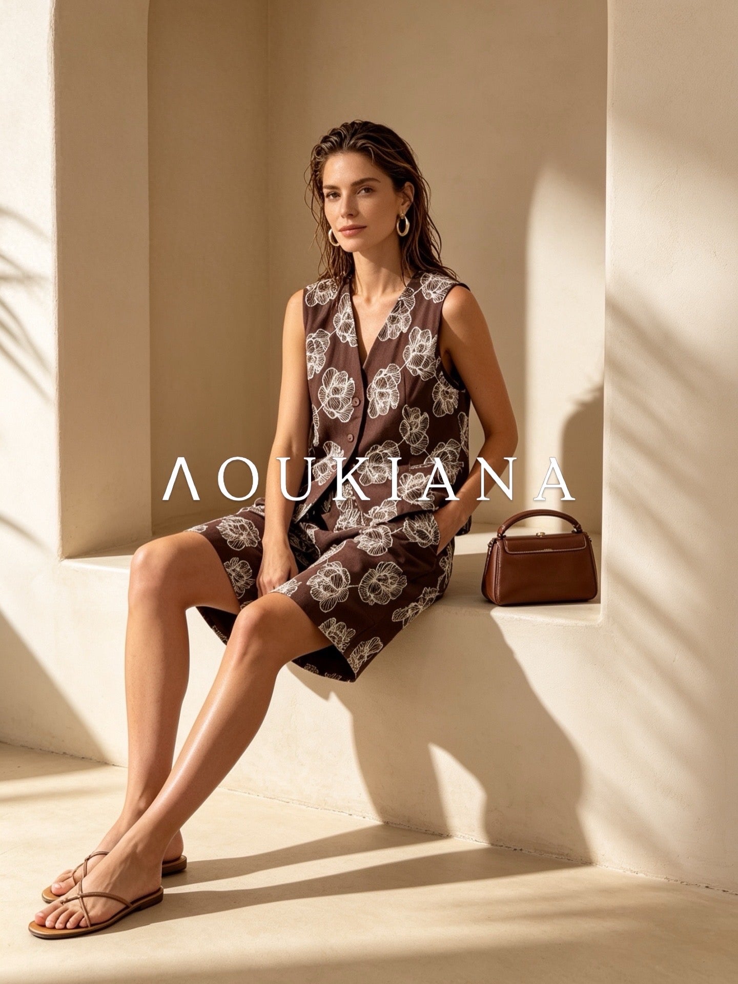 Embroidered Set in Brown