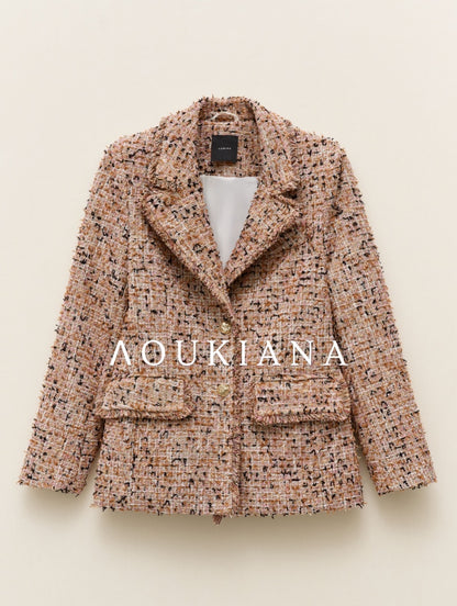 Coat in Pink & Brown Tones